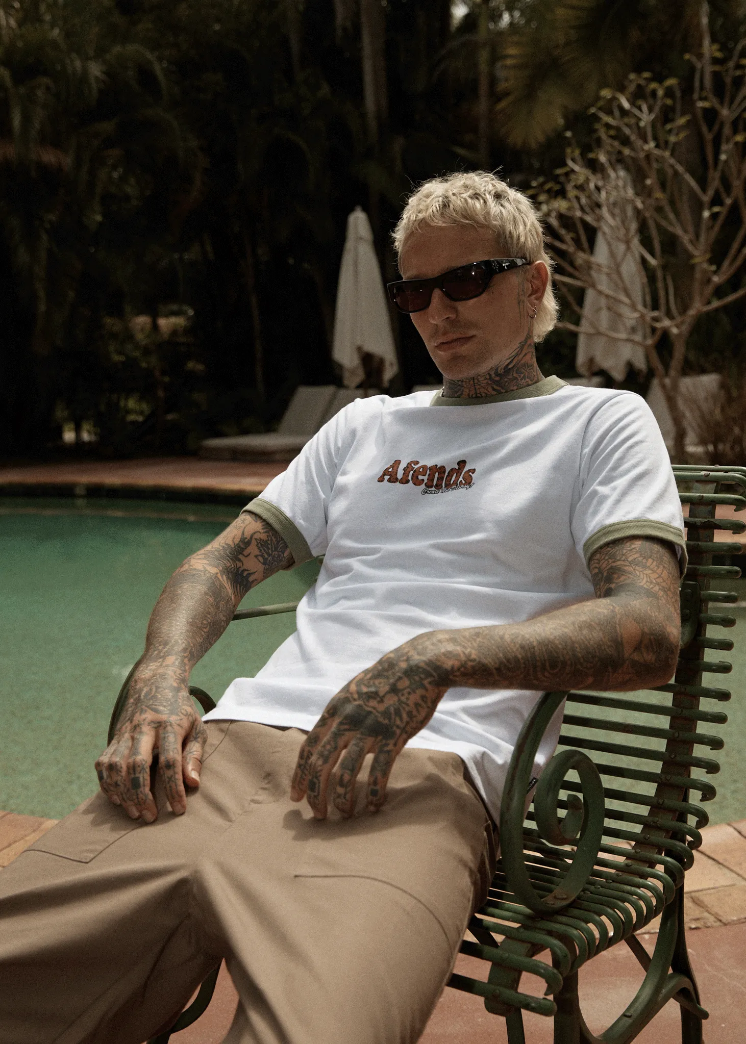 AFENDS Mens Classico - Heavyweight Ringer Tee - White sold by Afends product image thumbnail 2