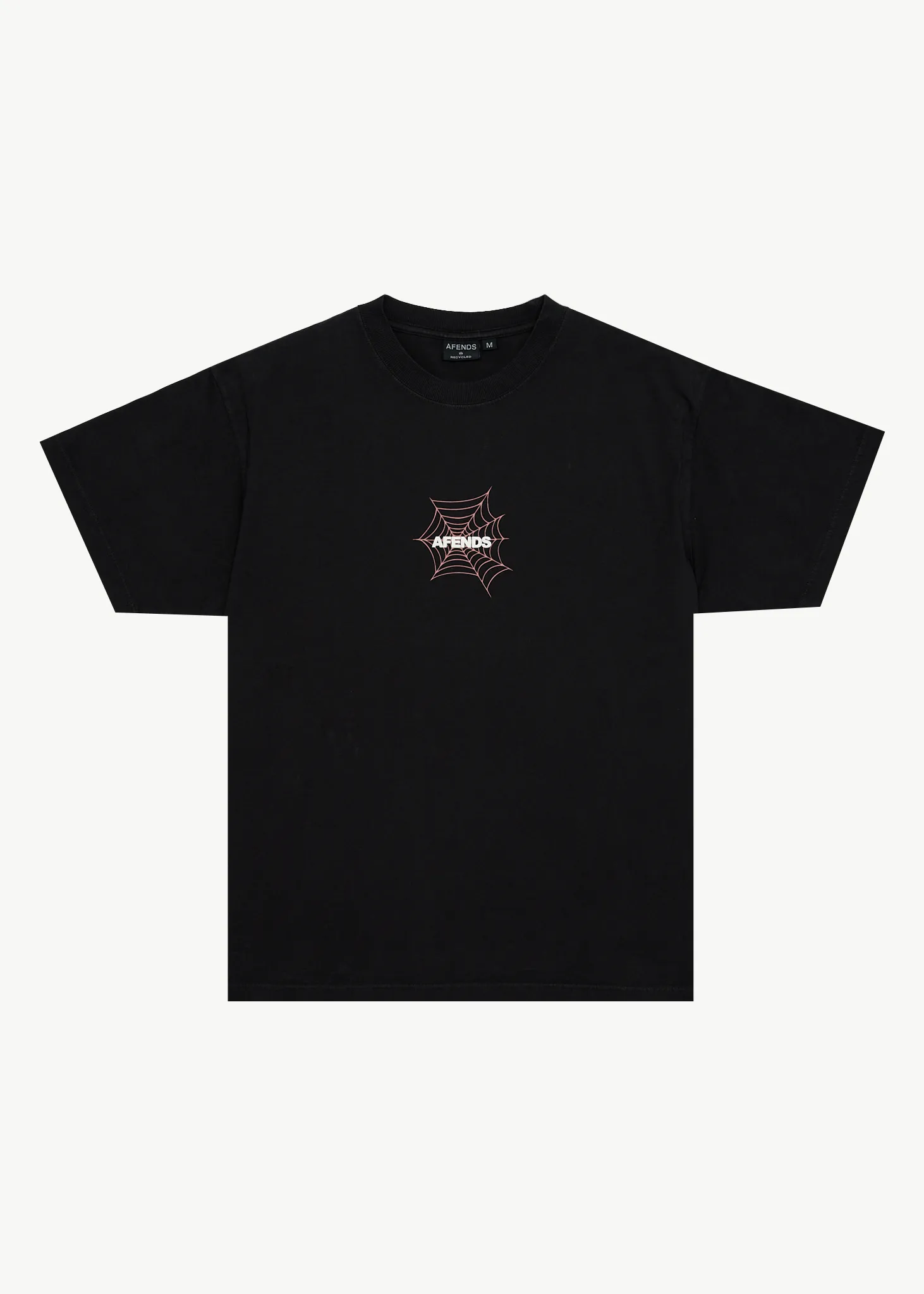 AFENDS Mens Webhead - Boxy Tee - Stone Black sold by Afends