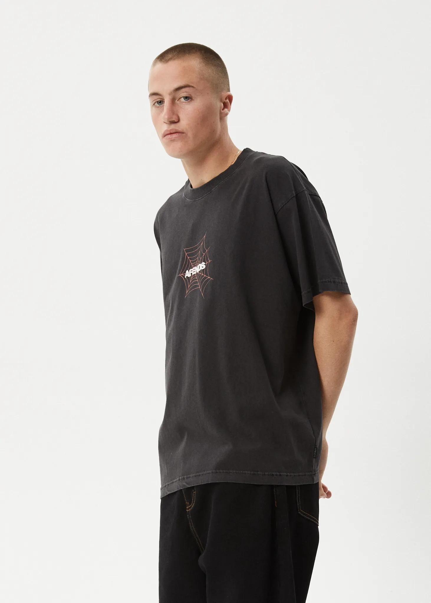 AFENDS Mens Webhead - Boxy Tee - Stone Black sold by Afends product image thumbnail 4