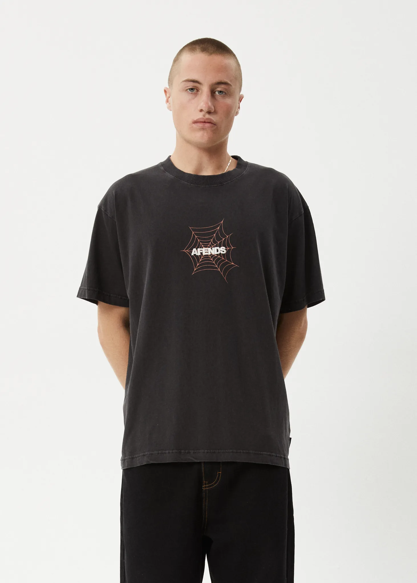 AFENDS Mens Webhead - Boxy Tee - Stone Black sold by Afends product image thumbnail 3