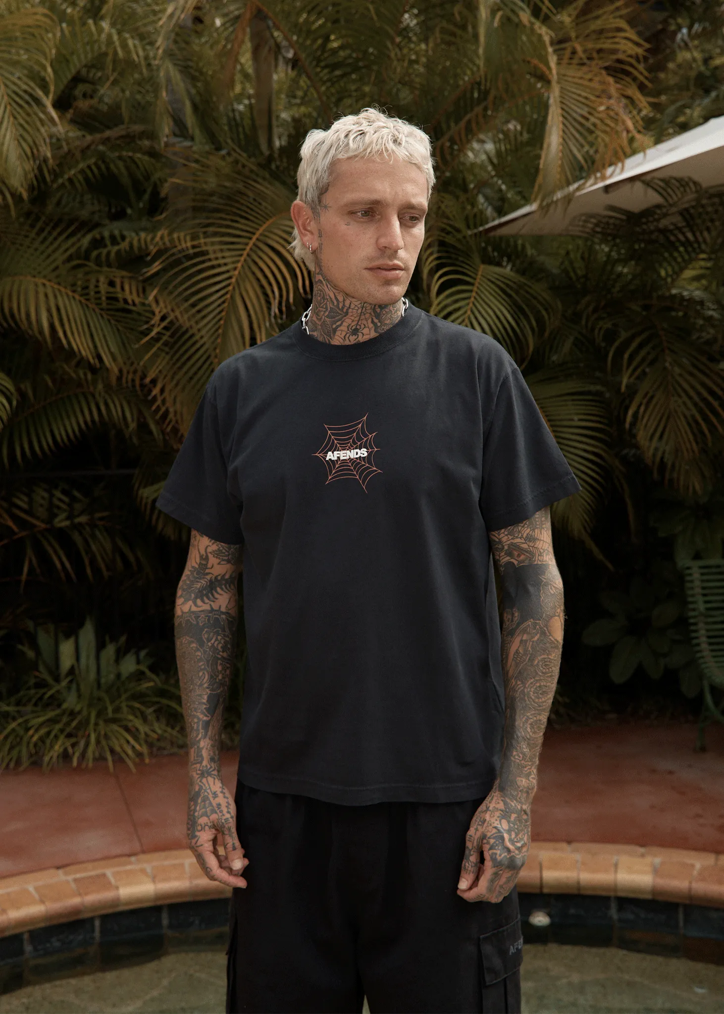AFENDS Mens Webhead - Boxy Tee - Stone Black sold by Afends product image thumbnail 2