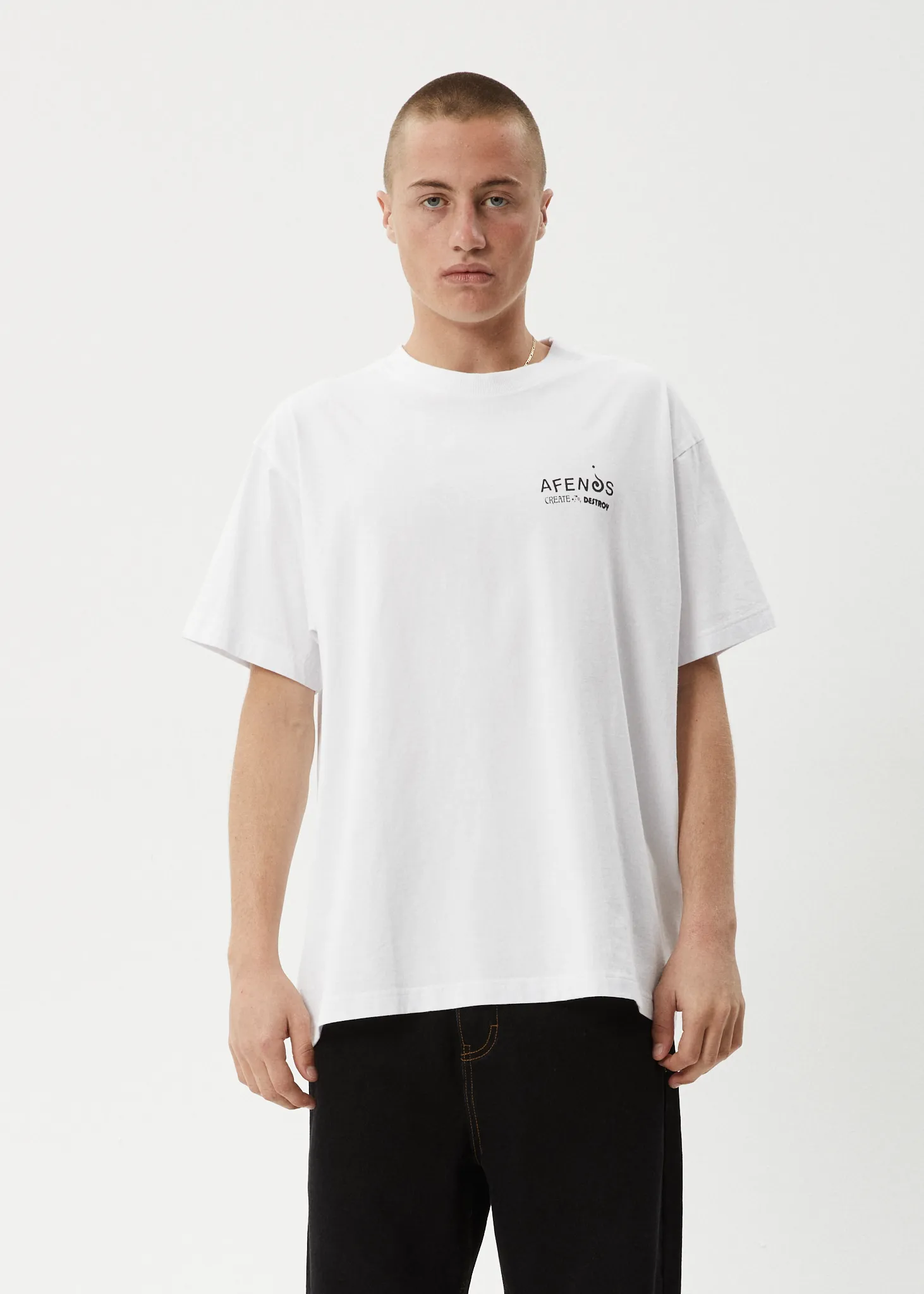 AFENDS Mens Mind Over - Heavyweight Boxy Tee - White sold by Afends product image thumbnail 3