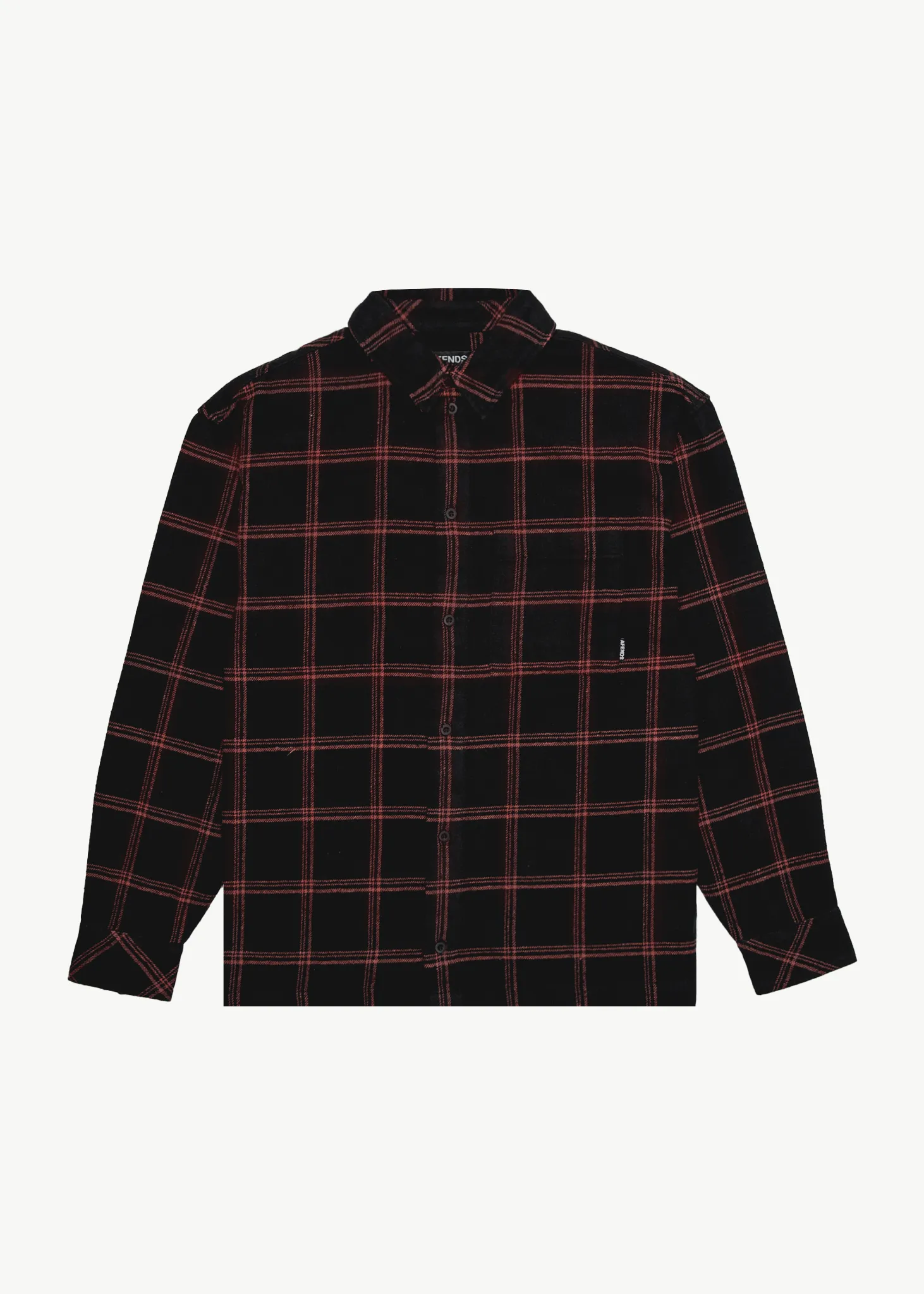 AFENDS Mens Terror - Flannel Shirt - Black Check sold by Afends