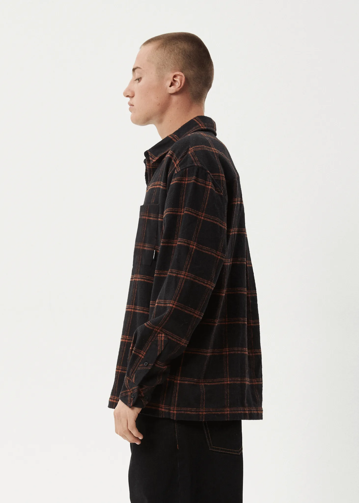 AFENDS Mens Terror - Flannel Shirt - Black Check sold by Afends product image thumbnail 4