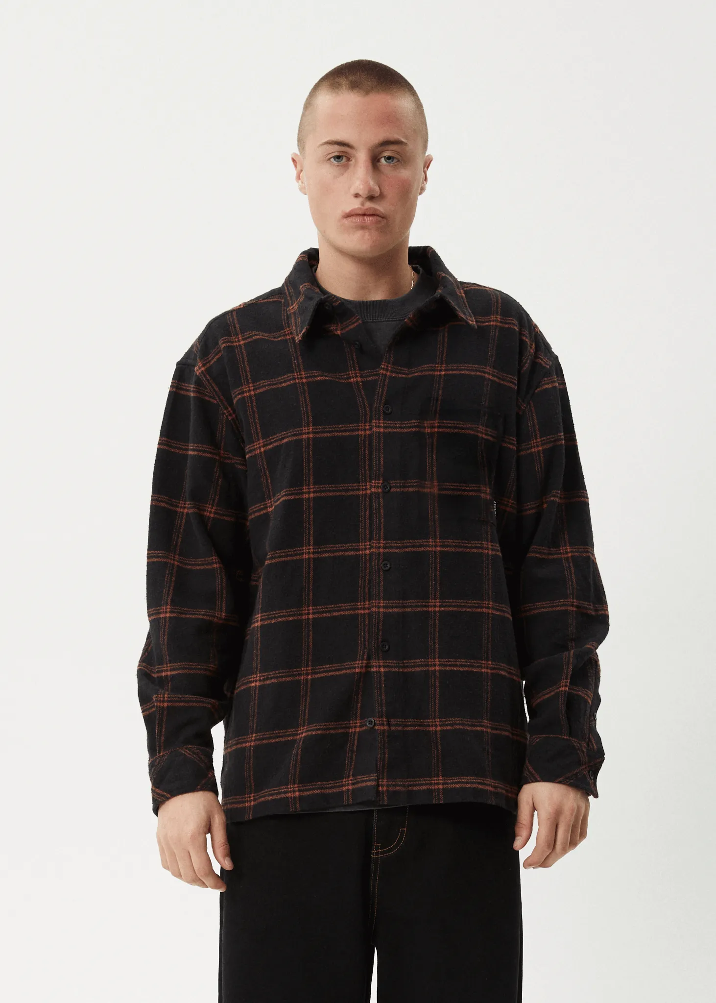 AFENDS Mens Terror - Flannel Shirt - Black Check sold by Afends product image thumbnail 2
