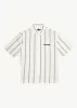 AFENDS Mens Fineline - Short Sleeve Shirt - Limestone sold by Afends