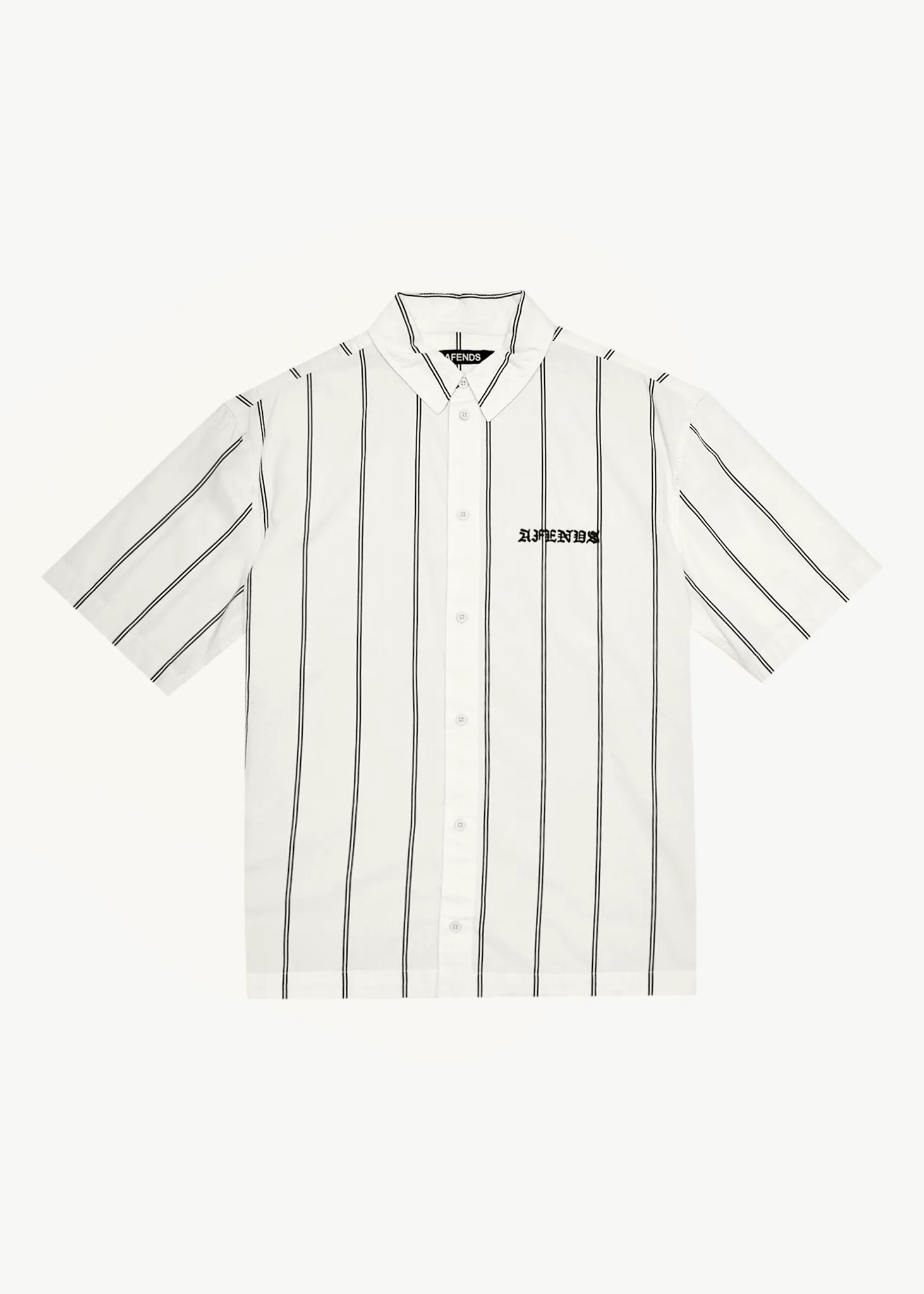 AFENDS Mens Fineline - Short Sleeve Shirt - Limestone sold by Afends