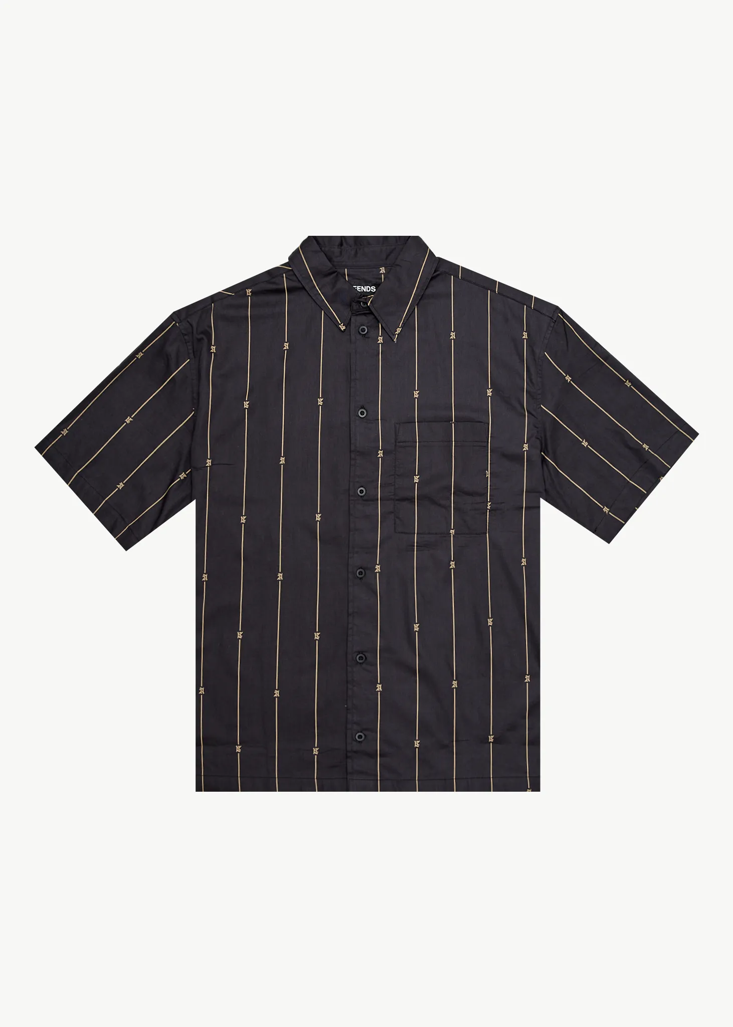 AFENDS Mens A Stripe - Short Sleeve Shirt - Black sold by Afends