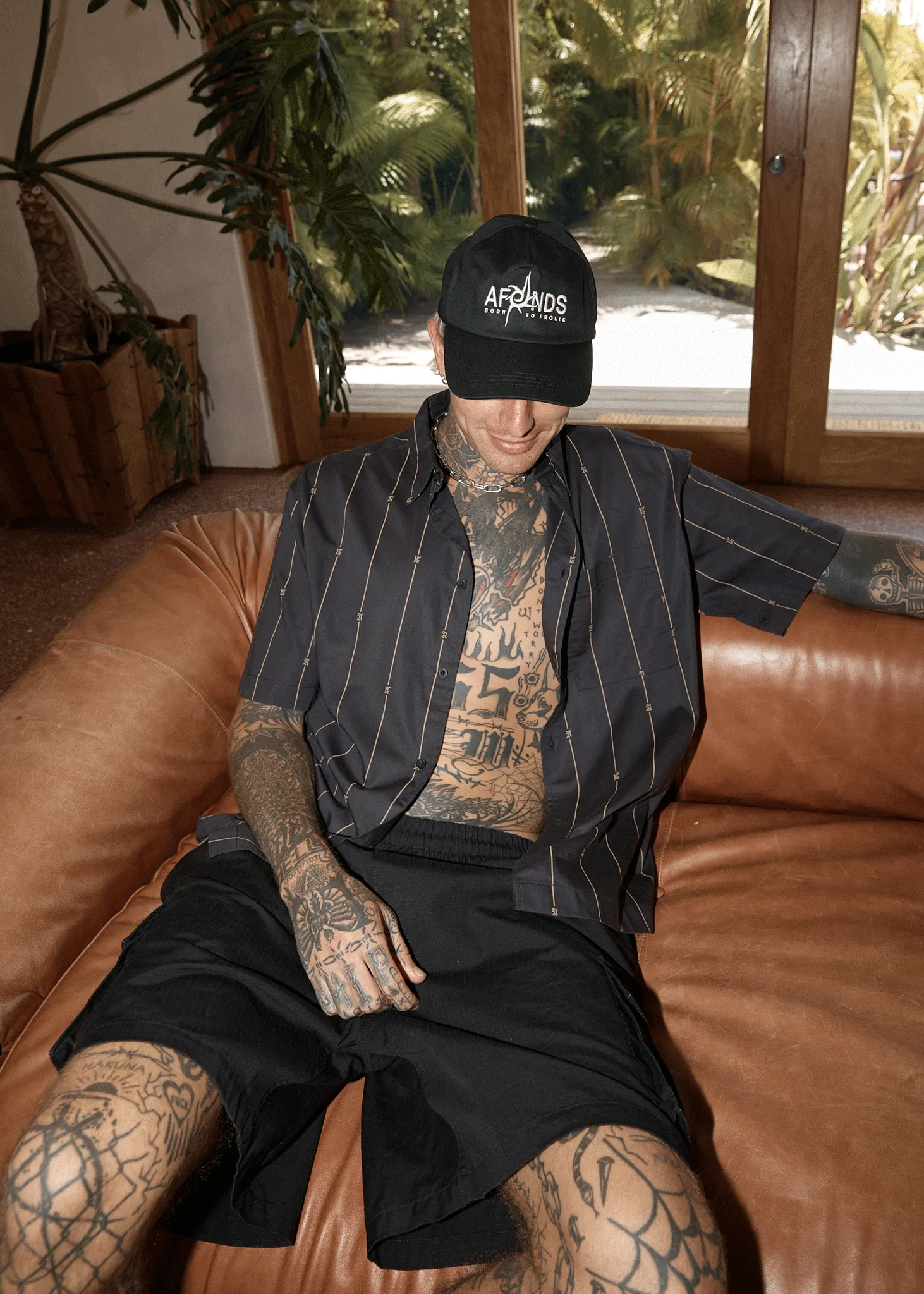 AFENDS Mens A Stripe - Short Sleeve Shirt - Black sold by Afends product image thumbnail 2