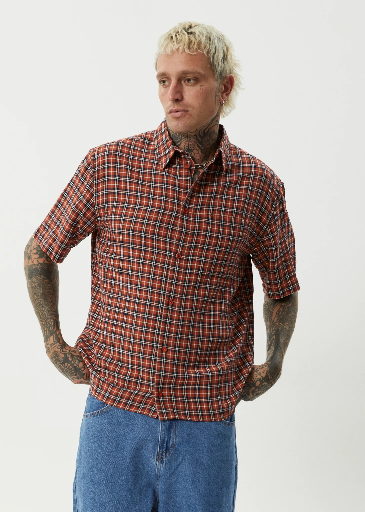 AFENDS Mens Wrecked - Short Sleeve Shirt - Terra sold by Afends product image thumbnail 3