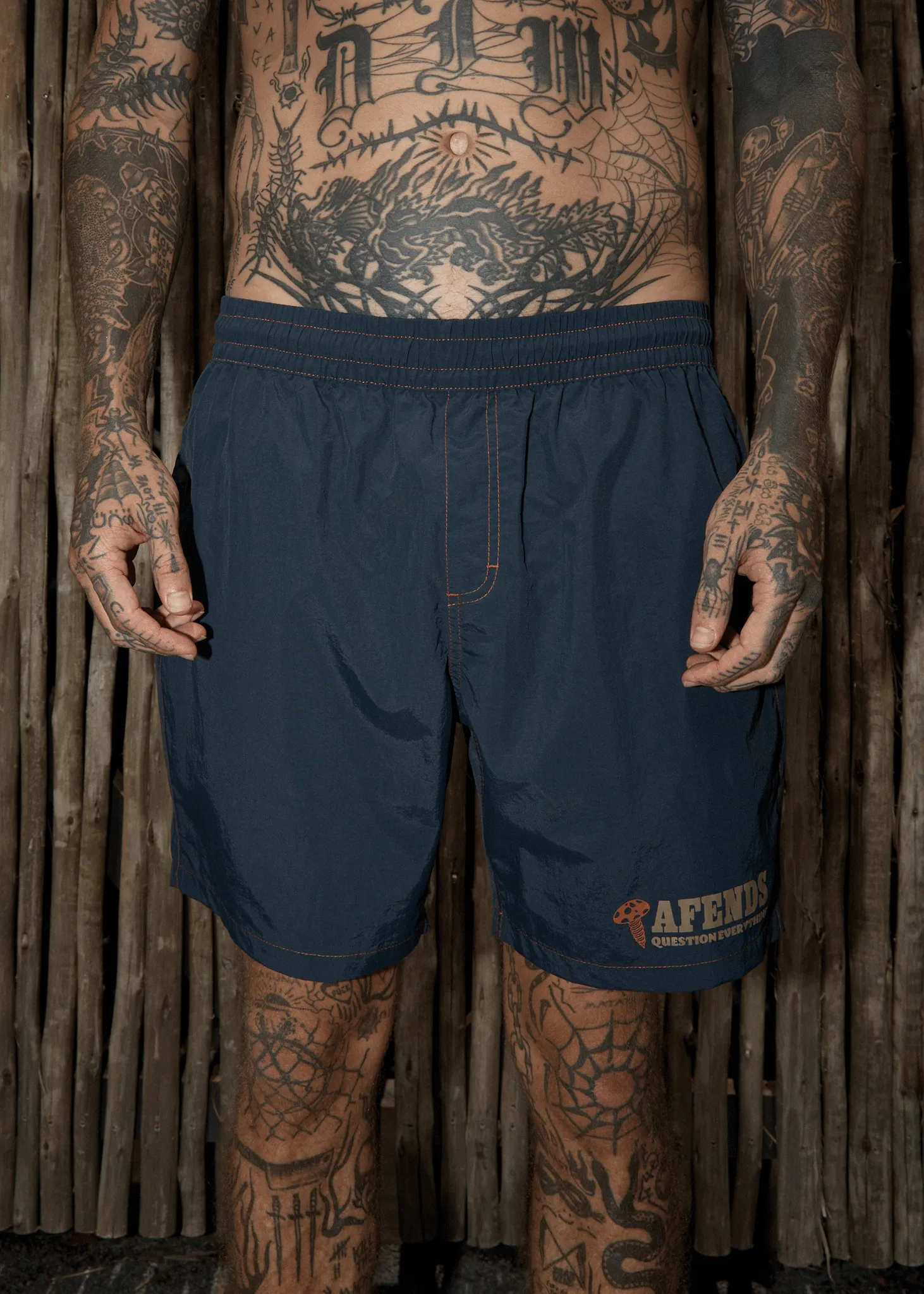 AFENDS Mens Nuts N Bolts - Baywatch Swim Short 18" - Deep Sea sold by Afends product image thumbnail 2