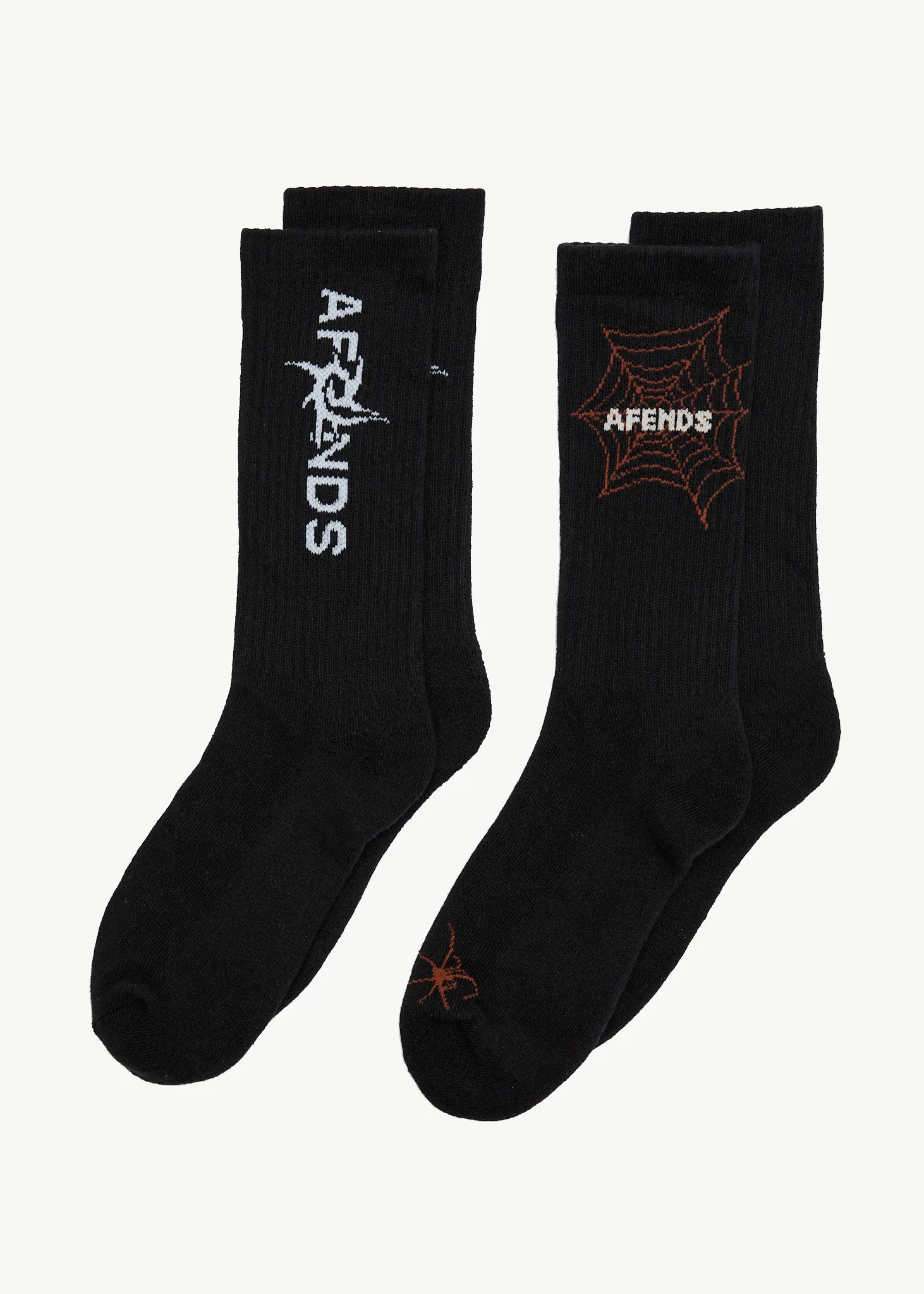 AFENDS Mens Art Two Pack - Socks Two Pack - Black sold by Afends