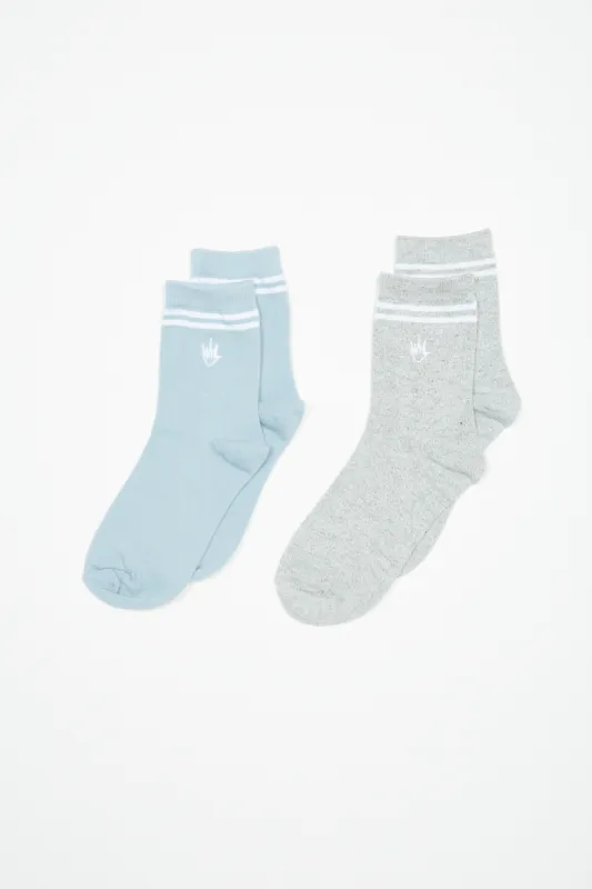 AFENDS Womens Inferno - Socks Two Pack - Ether Blue made by Afends