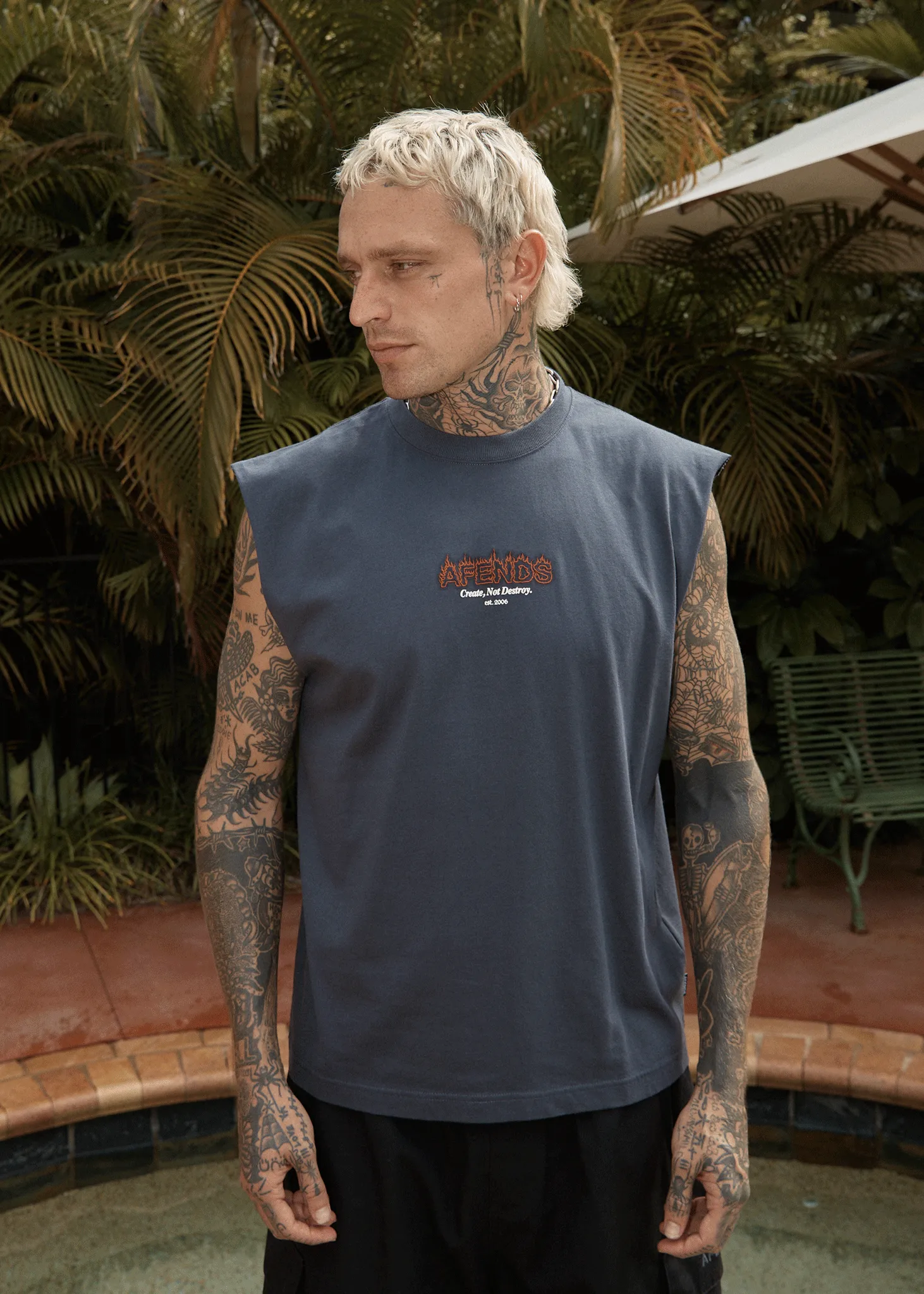 AFENDS Mens Ember - Sleeveless Tee - Charcoal sold by Afends product image thumbnail 2