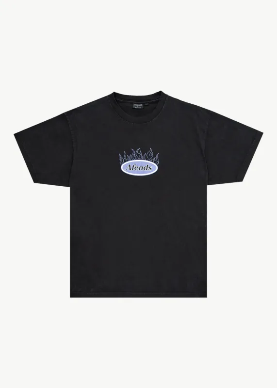 AFENDS Mens Fast Forward - Heavyweight Boxy Tee - Stone Black sold by Afends