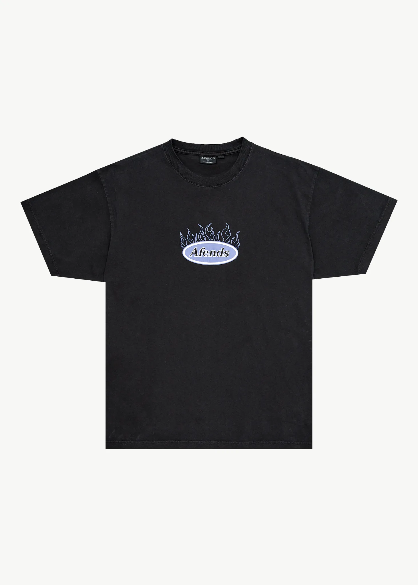 AFENDS Mens Fast Forward - Heavyweight Boxy Tee - Stone Black sold by Afends