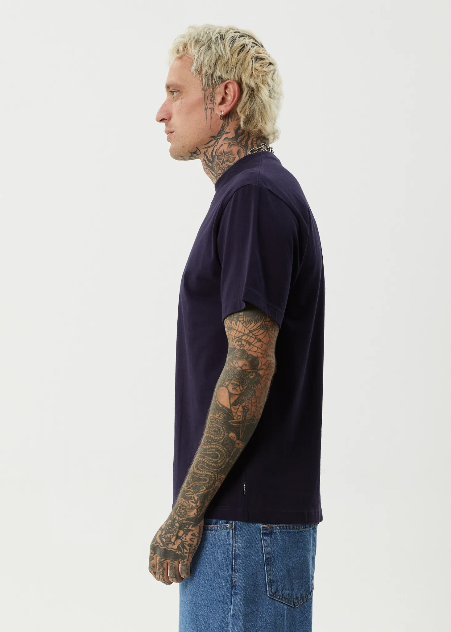 AFENDS Mens Burnin - Retro Tee - Deep Sea sold by Afends product image thumbnail 4