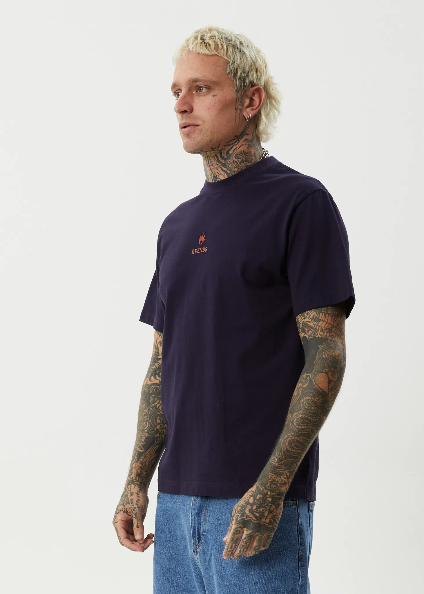 AFENDS Mens Burnin - Retro Tee - Deep Sea sold by Afends product image thumbnail 3