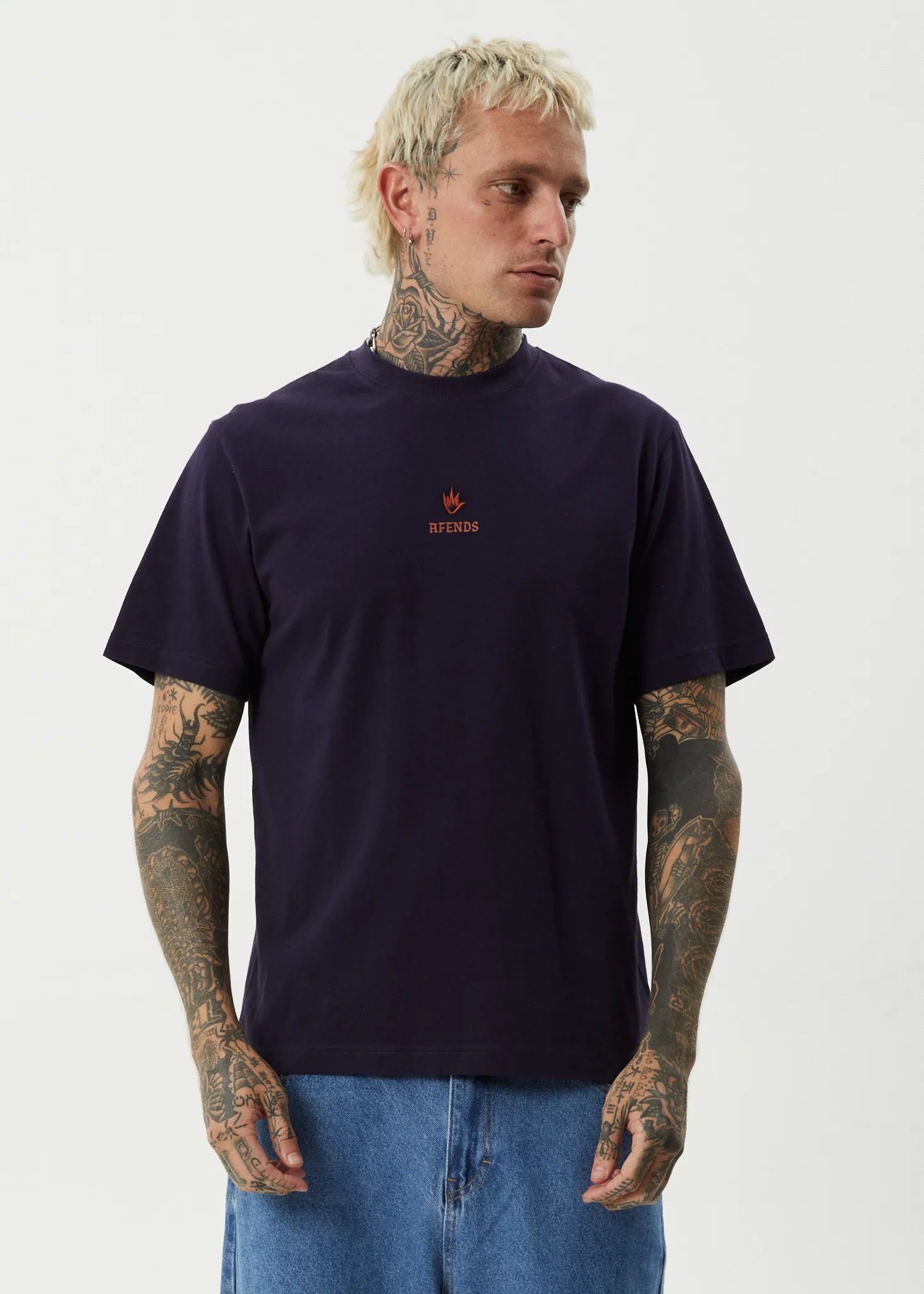 AFENDS Mens Burnin - Retro Tee - Deep Sea sold by Afends product image thumbnail 2