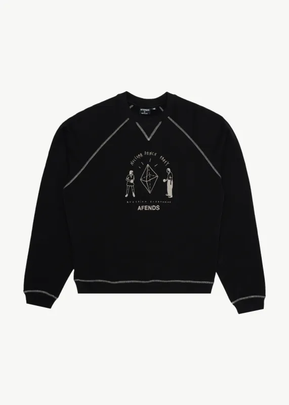 AFENDS Mens Dance Party - Crew Neck Jumper - Black sold by Afends