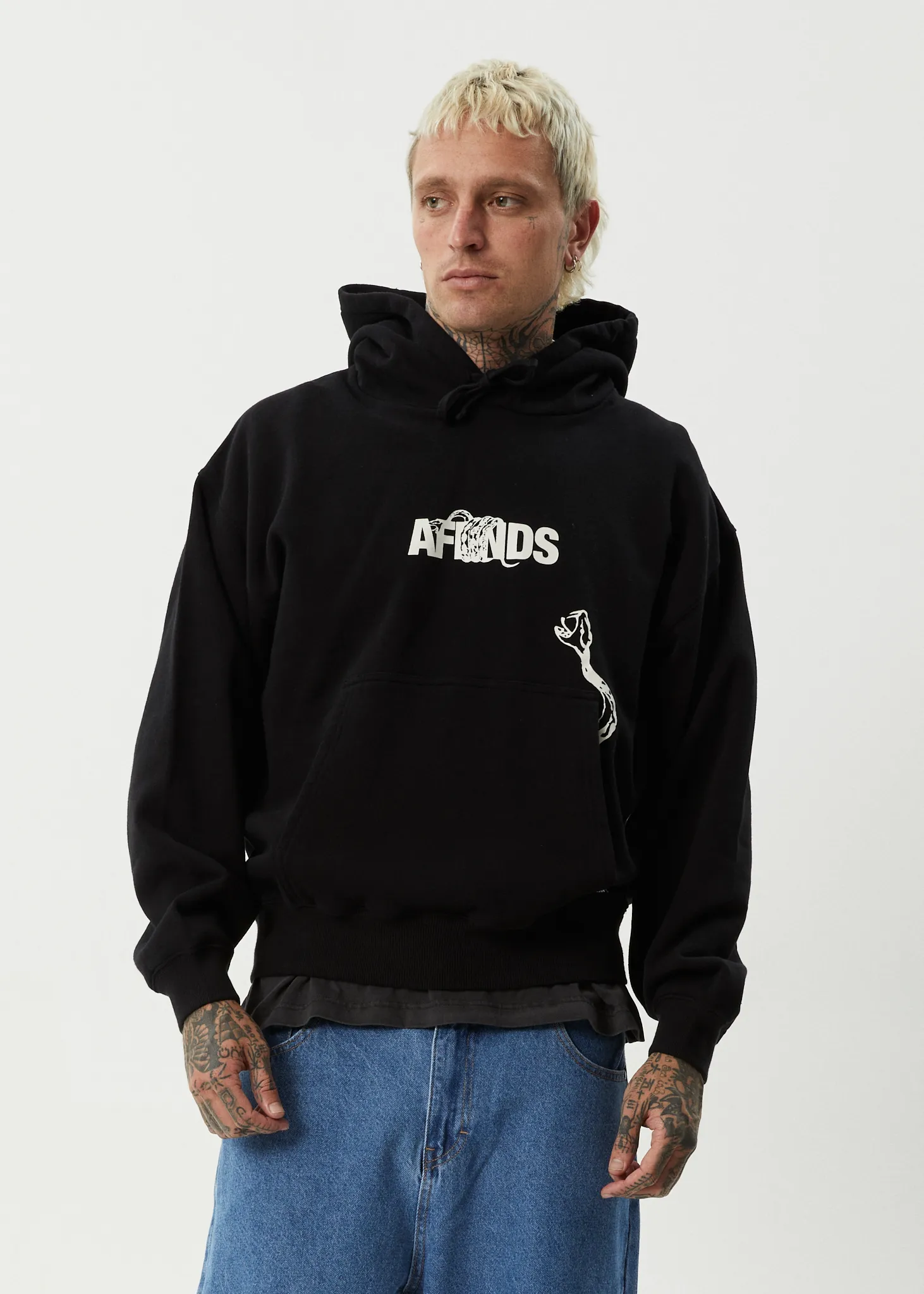AFENDS Mens Tread - Boxy Hoodie - Black sold by Afends product image thumbnail 2