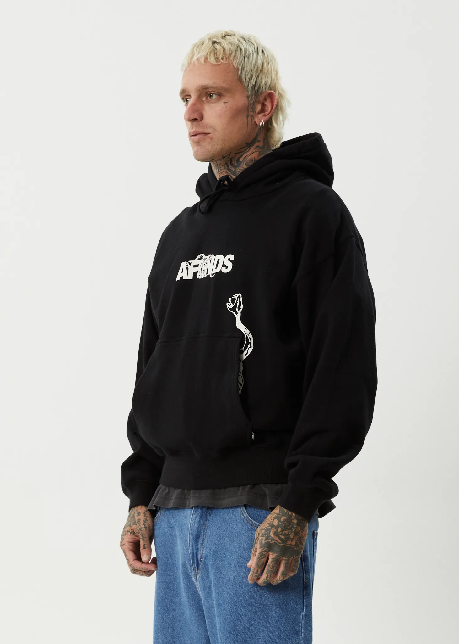 AFENDS Mens Tread - Boxy Hoodie - Black sold by Afends product image thumbnail 3