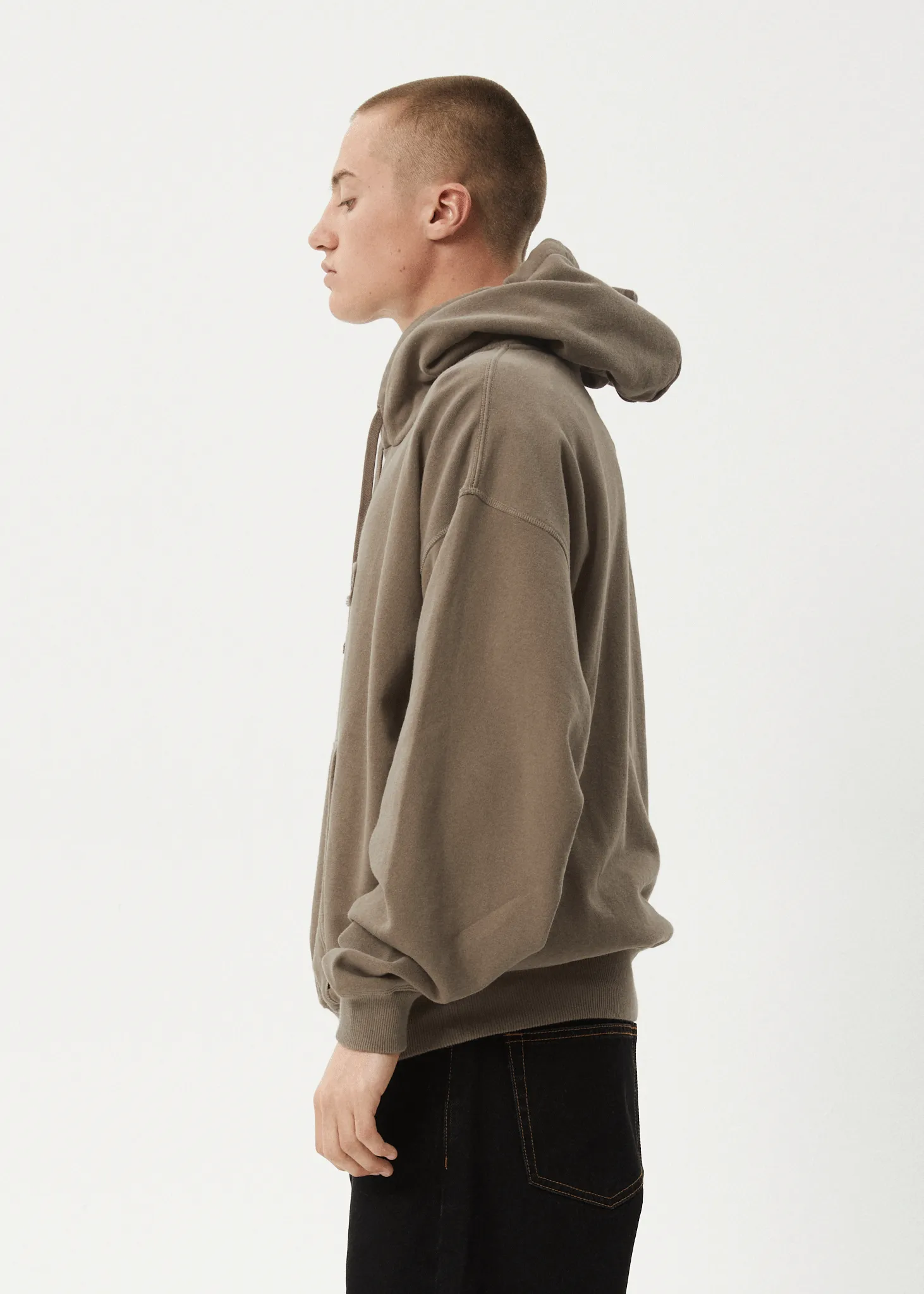 AFENDS Mens Antic - Boxy Hoodie - Fossil sold by Afends product image thumbnail 4