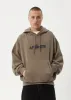 AFENDS Mens Antic - Boxy Hoodie - Fossil sold by Afends