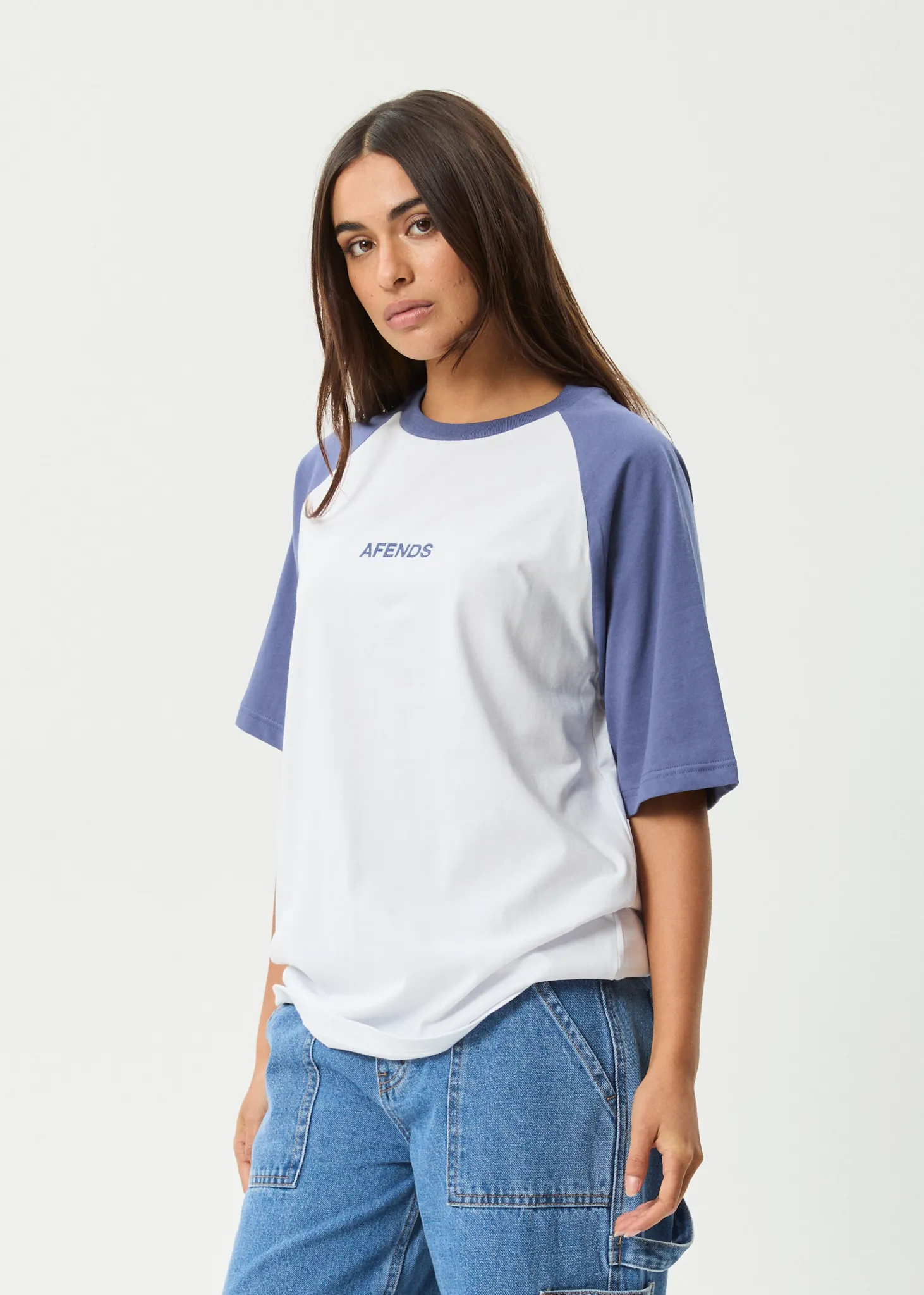AFENDS Womens Ryan - Oversized Raglan Tee - Marlin sold by Afends product image thumbnail 3