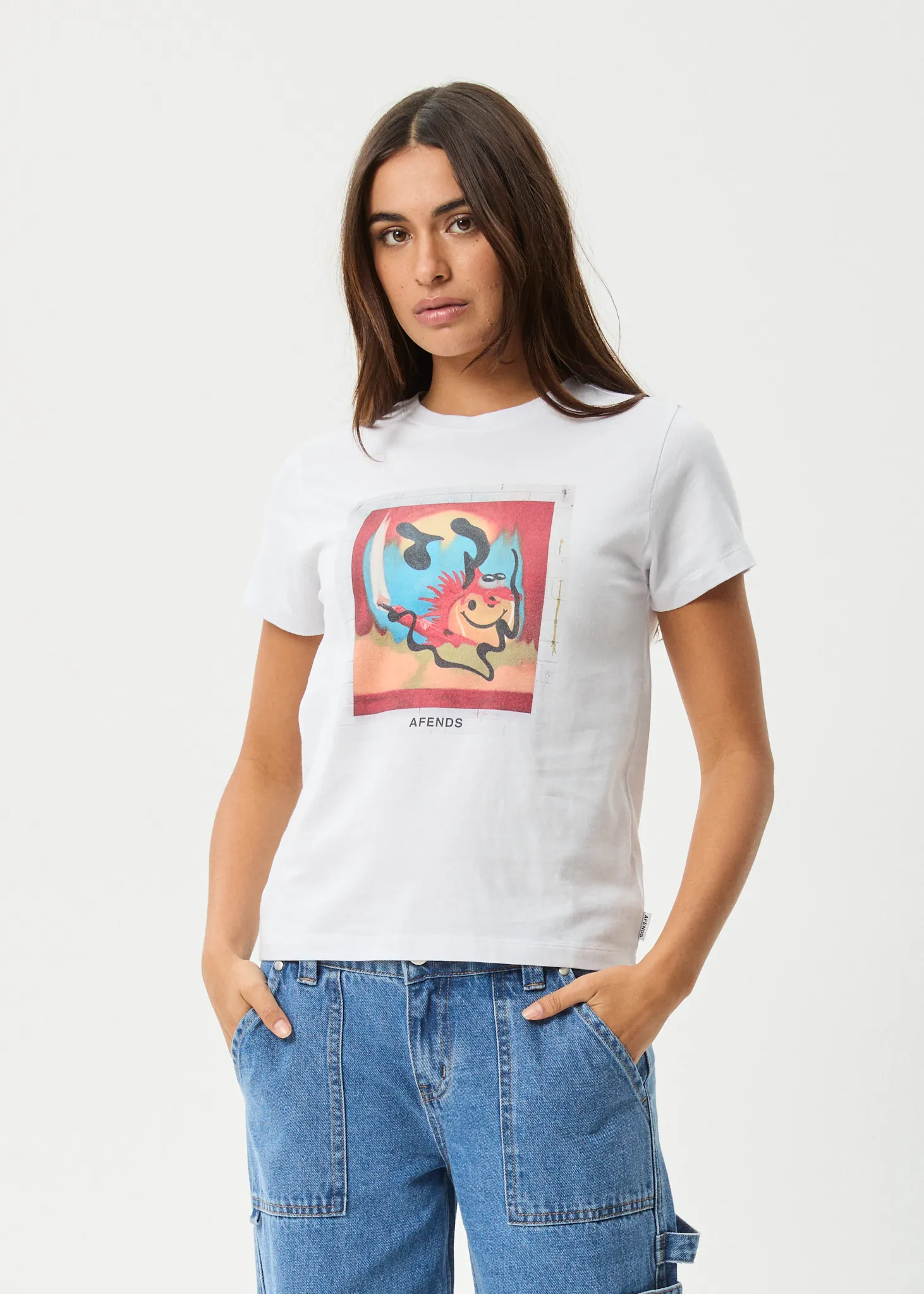 AFENDS Womens Apocalypso - Regular Tee - White sold by Afends