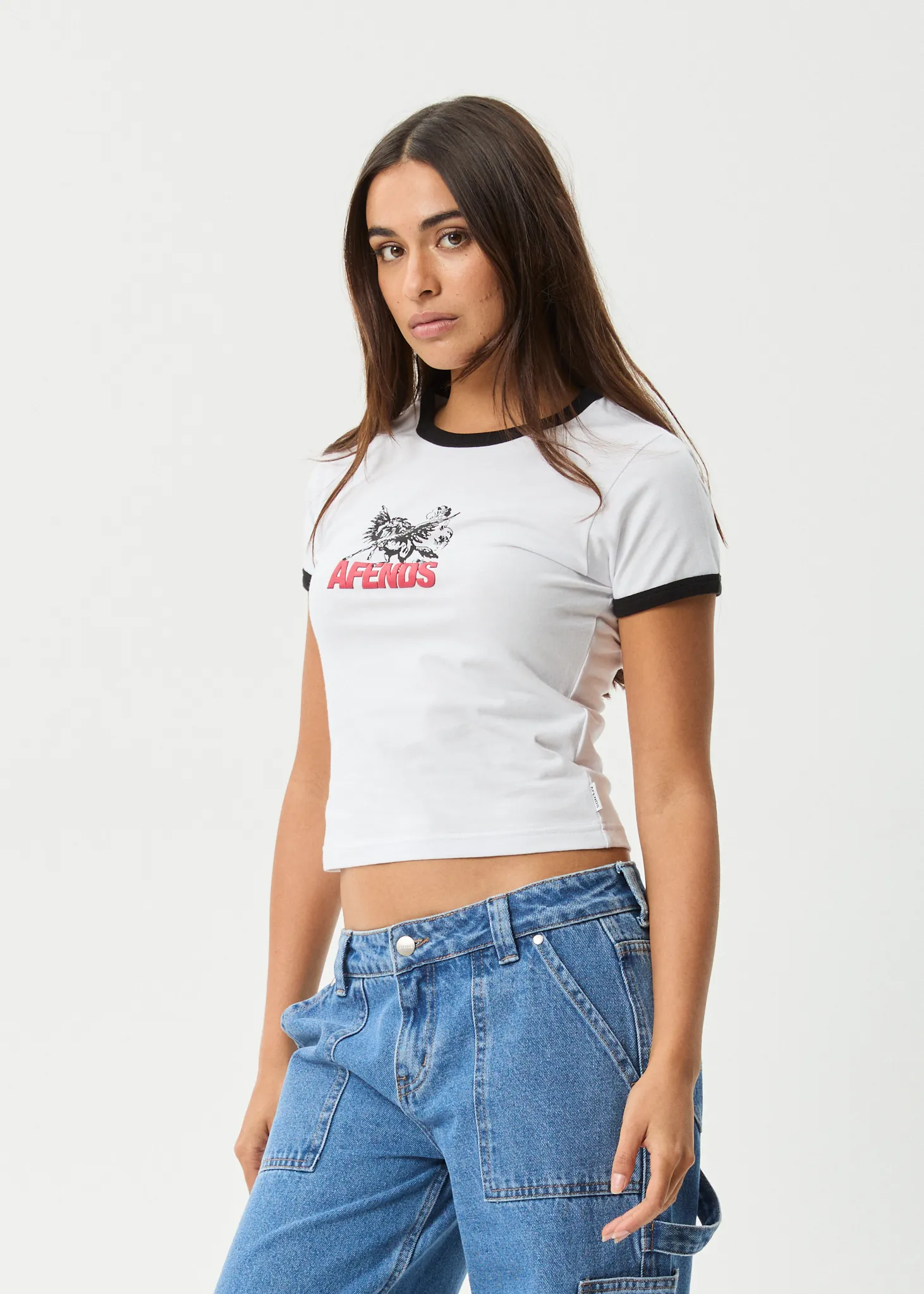 AFENDS Womens Pony Up - Ringer Tee - White sold by Afends product image thumbnail 3