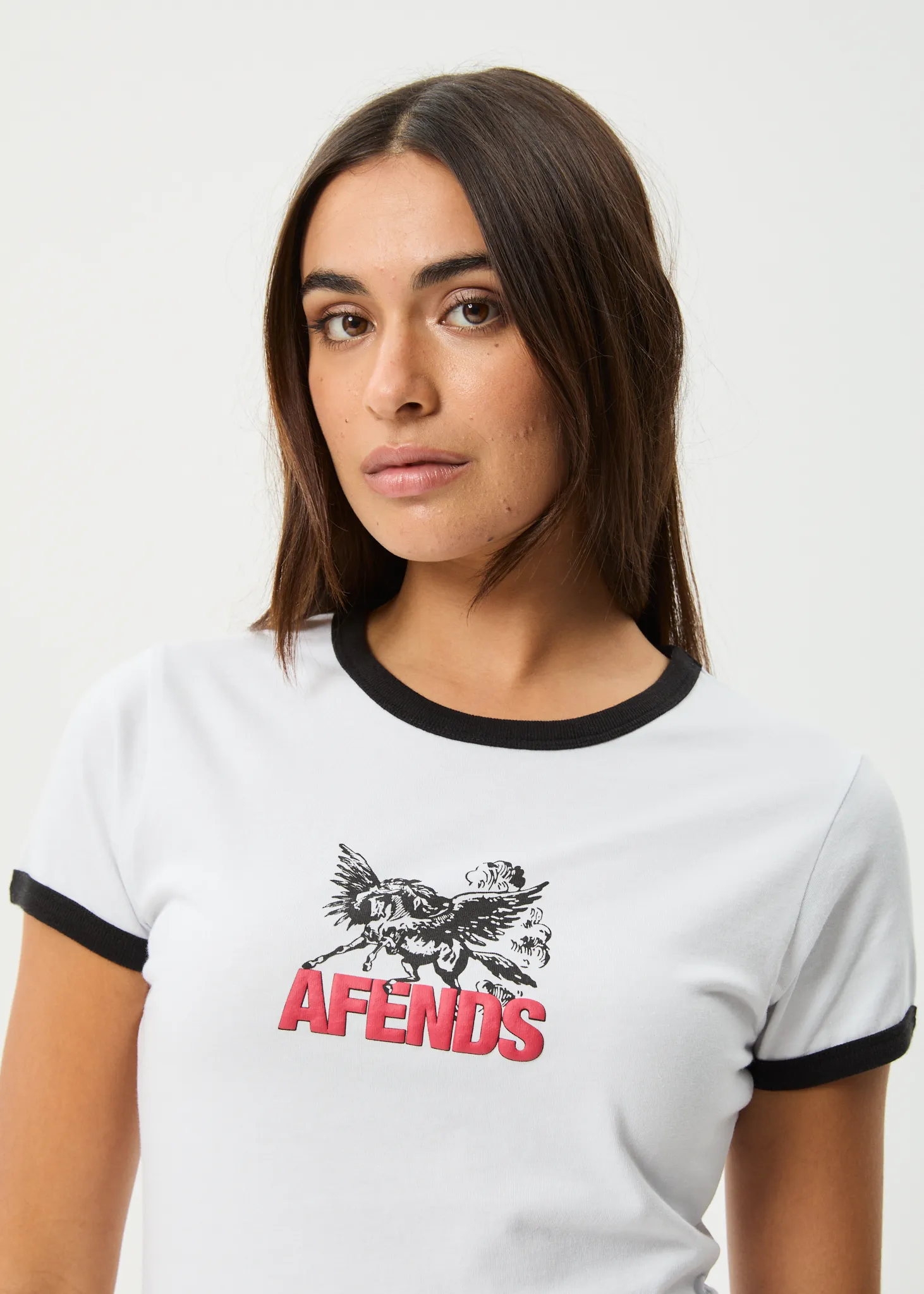 AFENDS Womens Pony Up - Ringer Tee - White sold by Afends product image thumbnail 2
