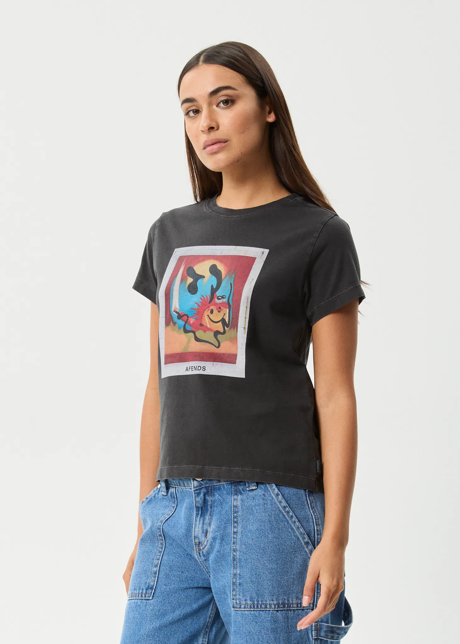 AFENDS Womens Apocalypso - Regular Tee - Stone Black sold by Afends product image thumbnail 3