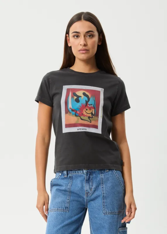 AFENDS Womens Apocalypso - Regular Tee - Stone Black sold by Afends