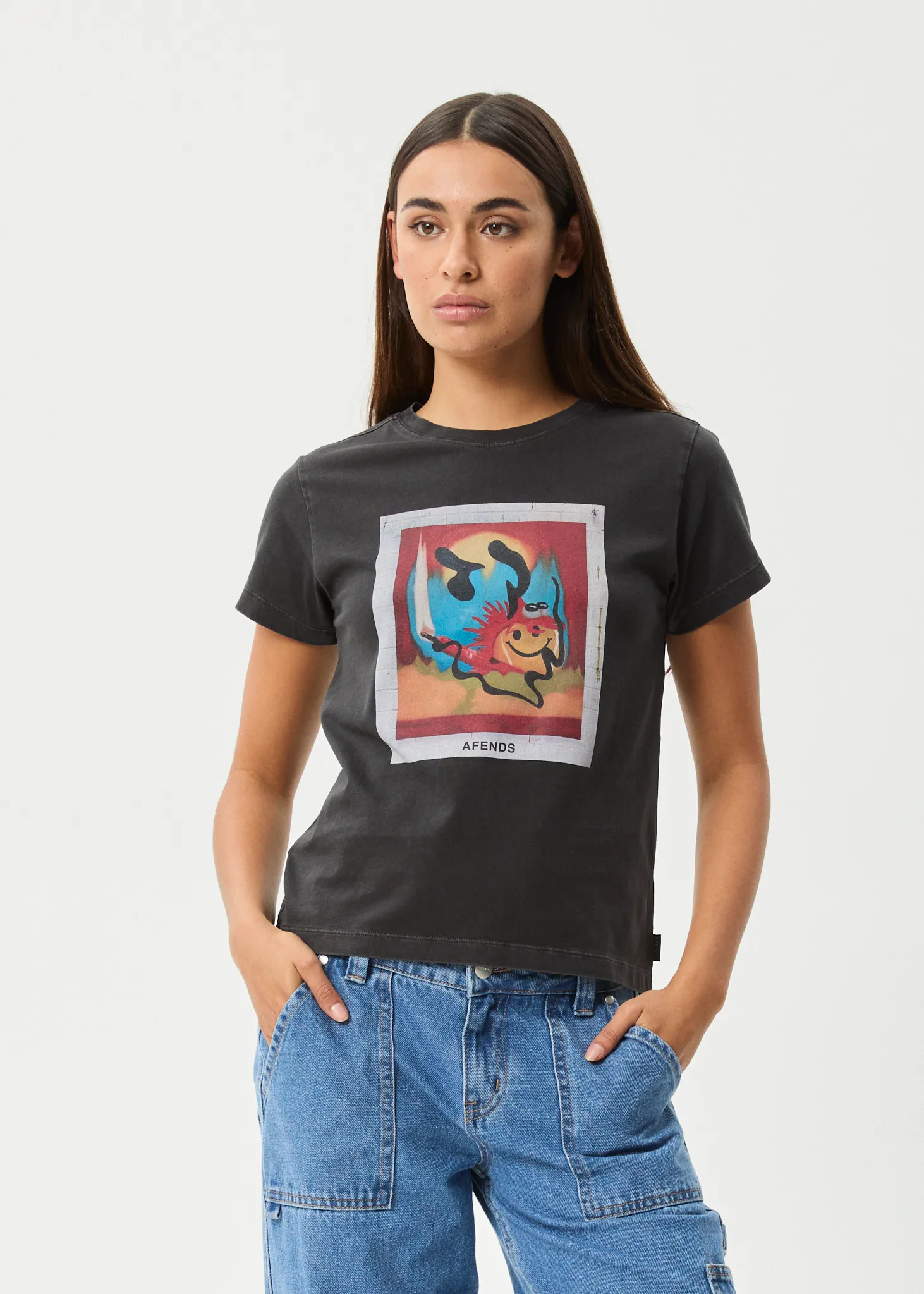 AFENDS Womens Apocalypso - Regular Tee - Stone Black sold by Afends product image thumbnail 2