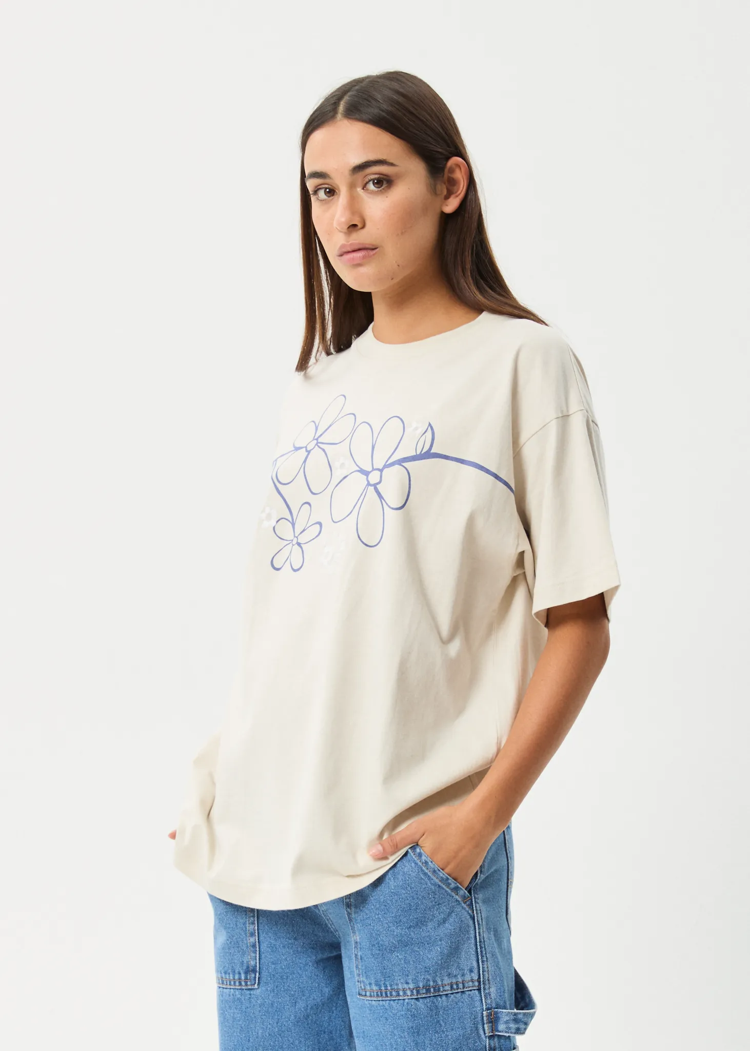 AFENDS Womens Tranquil - Oversized Tee - Moonbeam sold by Afends product image thumbnail 4