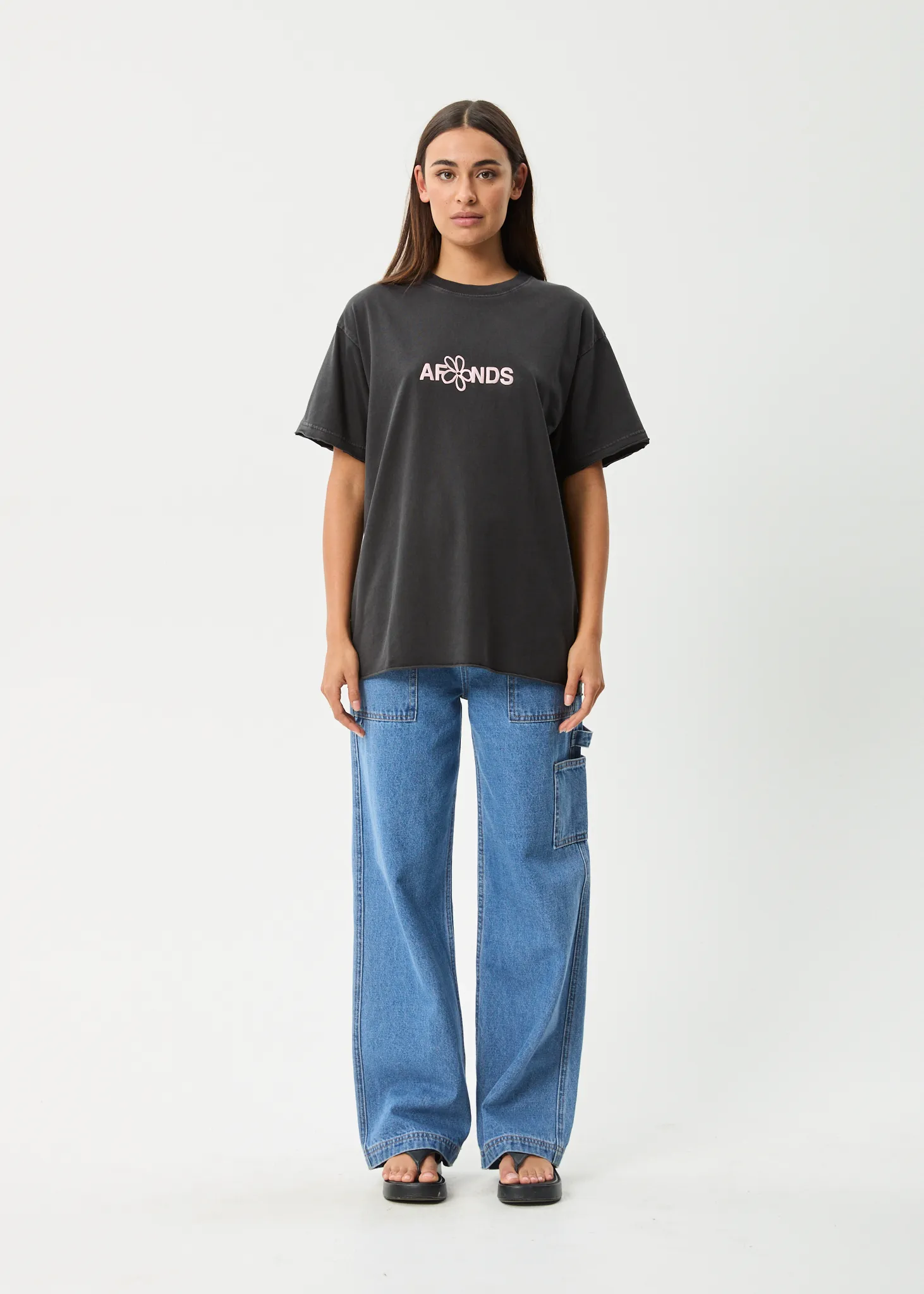 AFENDS Womens Frolic - Oversized Tee - Stone Black sold by Afends product image thumbnail 5