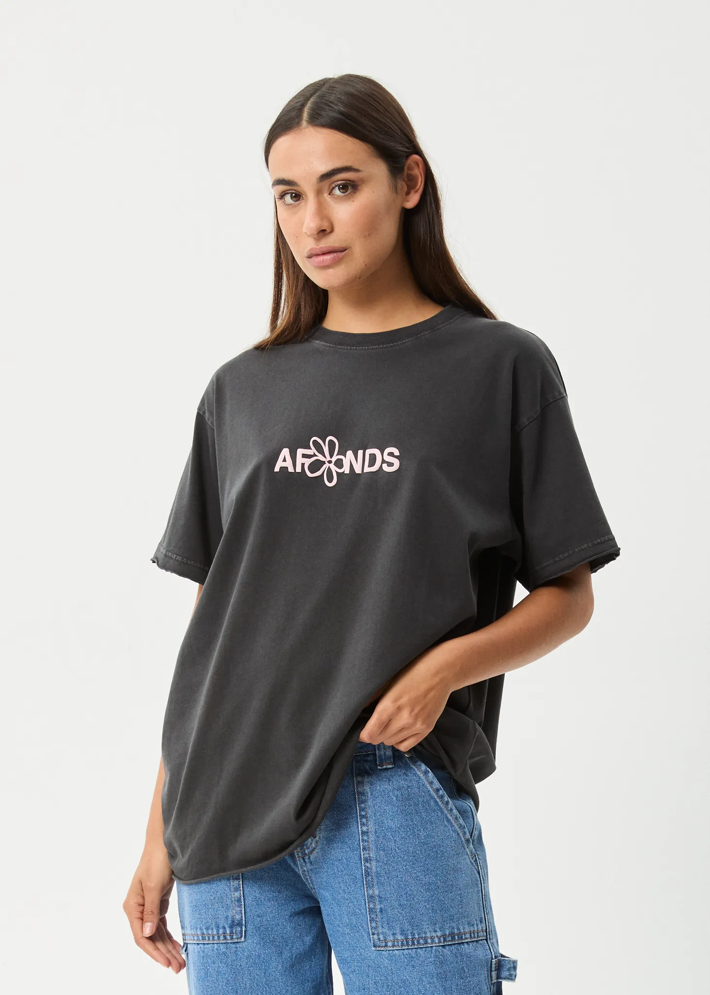 AFENDS Womens Frolic - Oversized Tee - Stone Black sold by Afends product image thumbnail 2