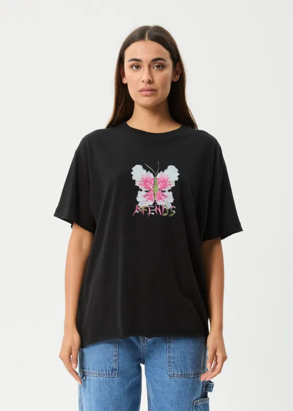 AFENDS Womens Butterfluer - Oversized Tee - Black sold by Afends