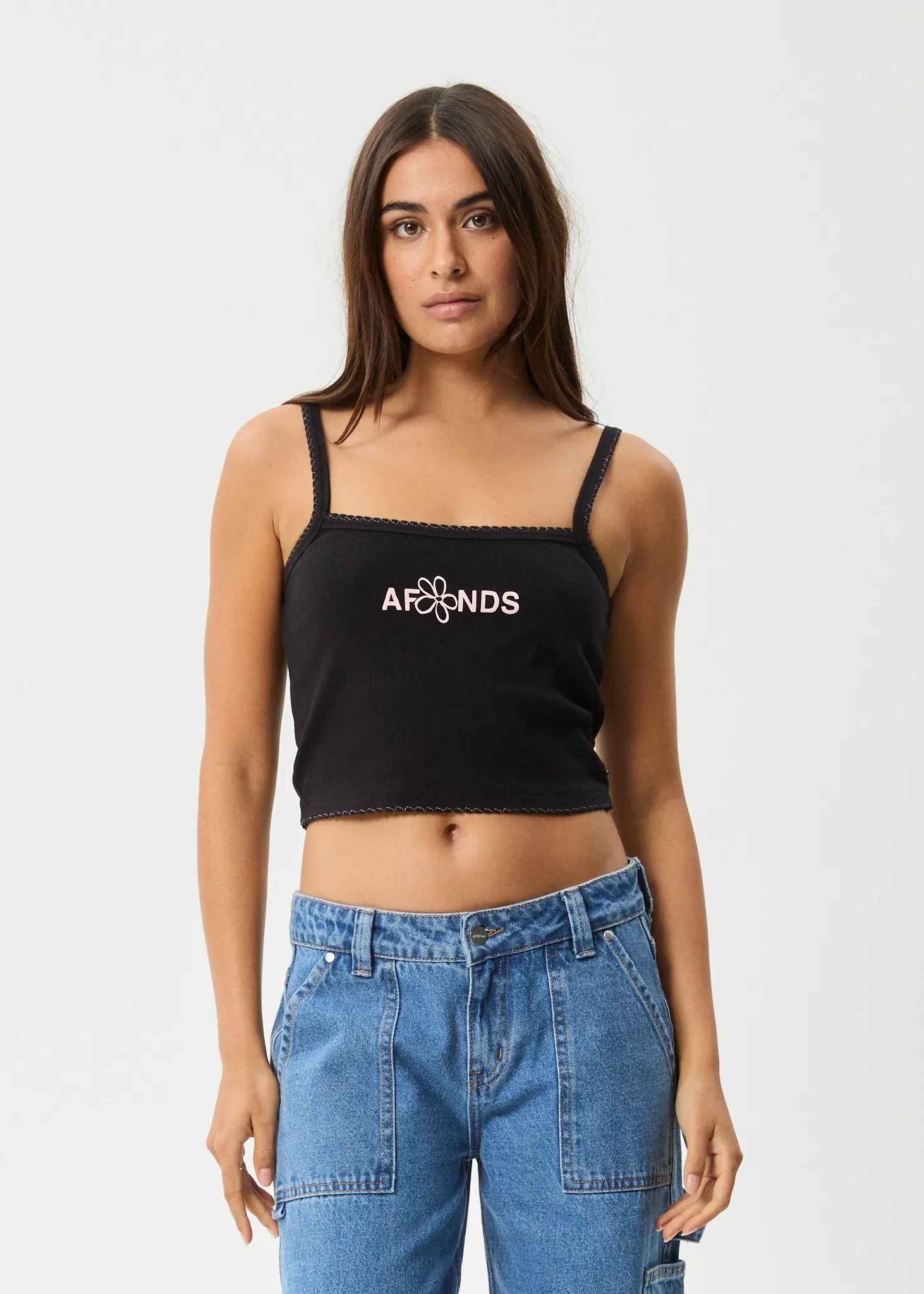 AFENDS Womens Frolic - Rib Singlet - Black sold by Afends product image thumbnail 2