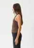 AFENDS Womens Basis - Rib Halter - Coffee sold by Afends
