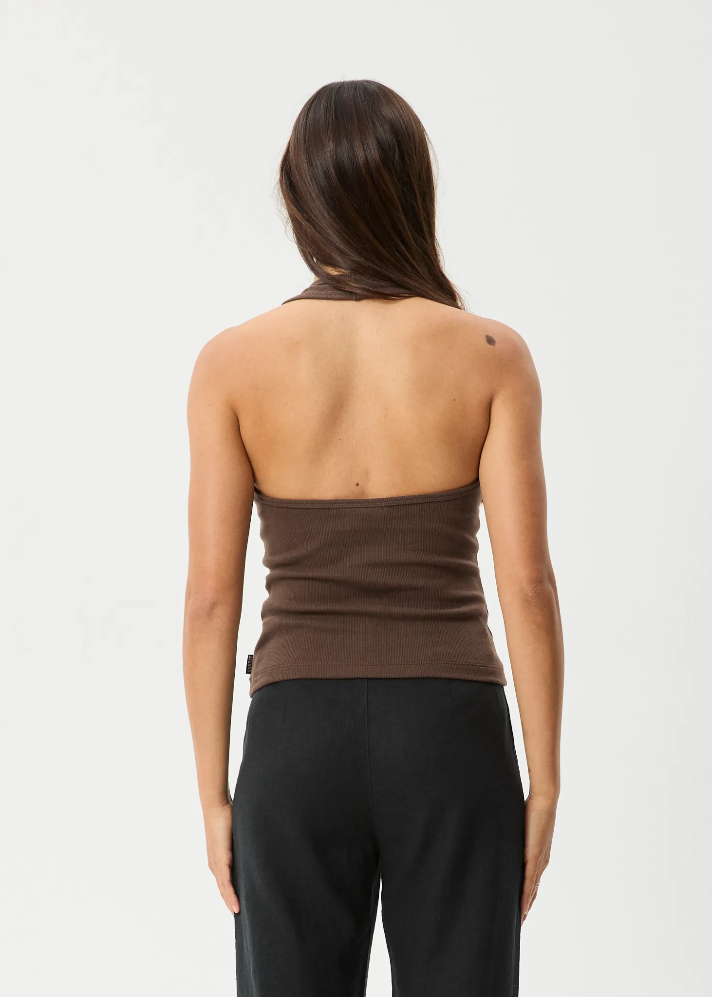 AFENDS Womens Basis - Rib Halter - Coffee sold by Afends product image thumbnail 5