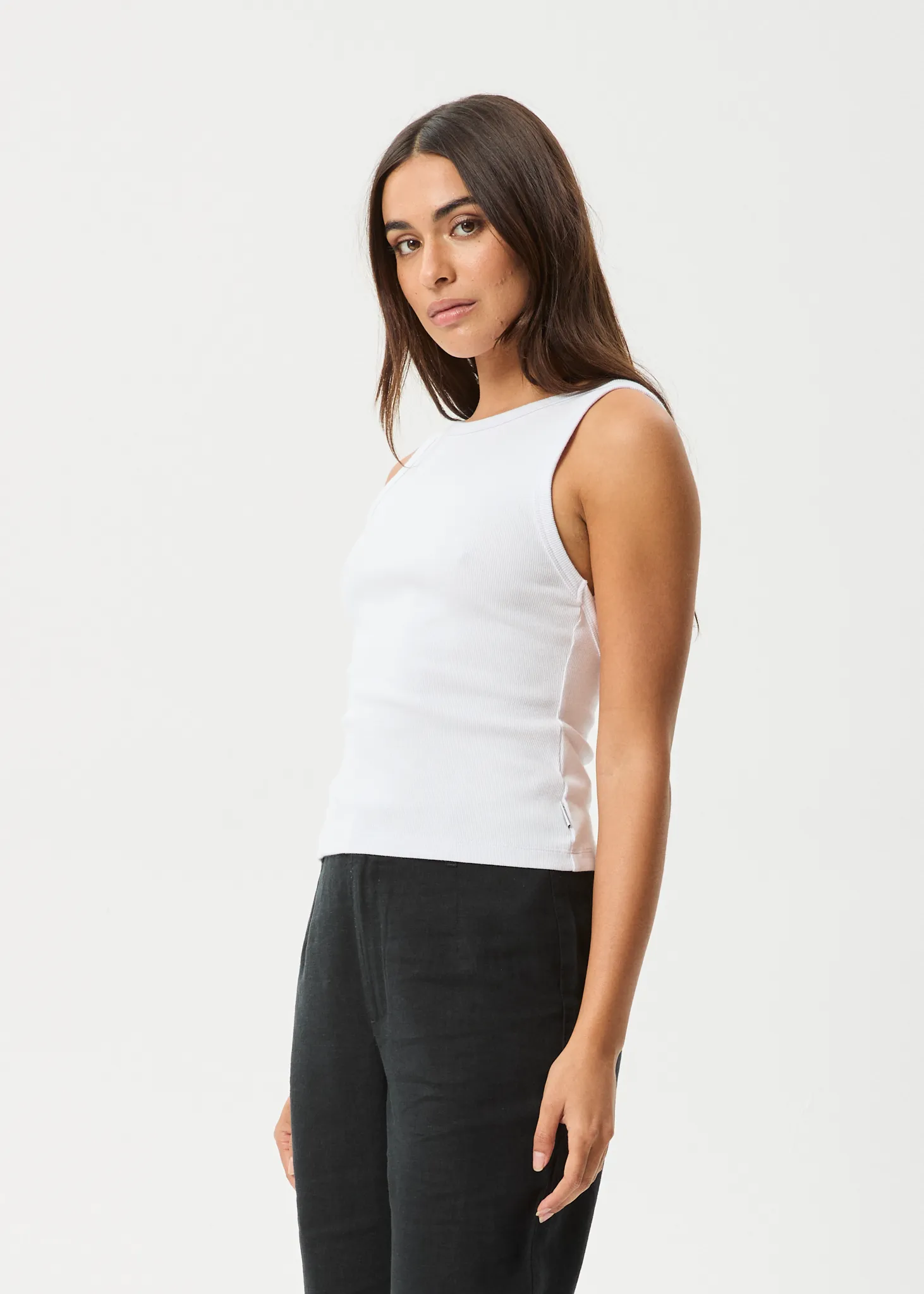 AFENDS Womens Charlie - Rib Singlet - White sold by Afends product image thumbnail 3