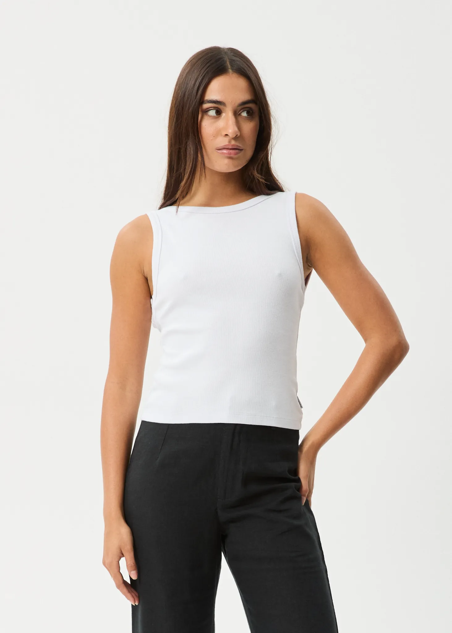 AFENDS Womens Charlie - Rib Singlet - White sold by Afends product image thumbnail 2