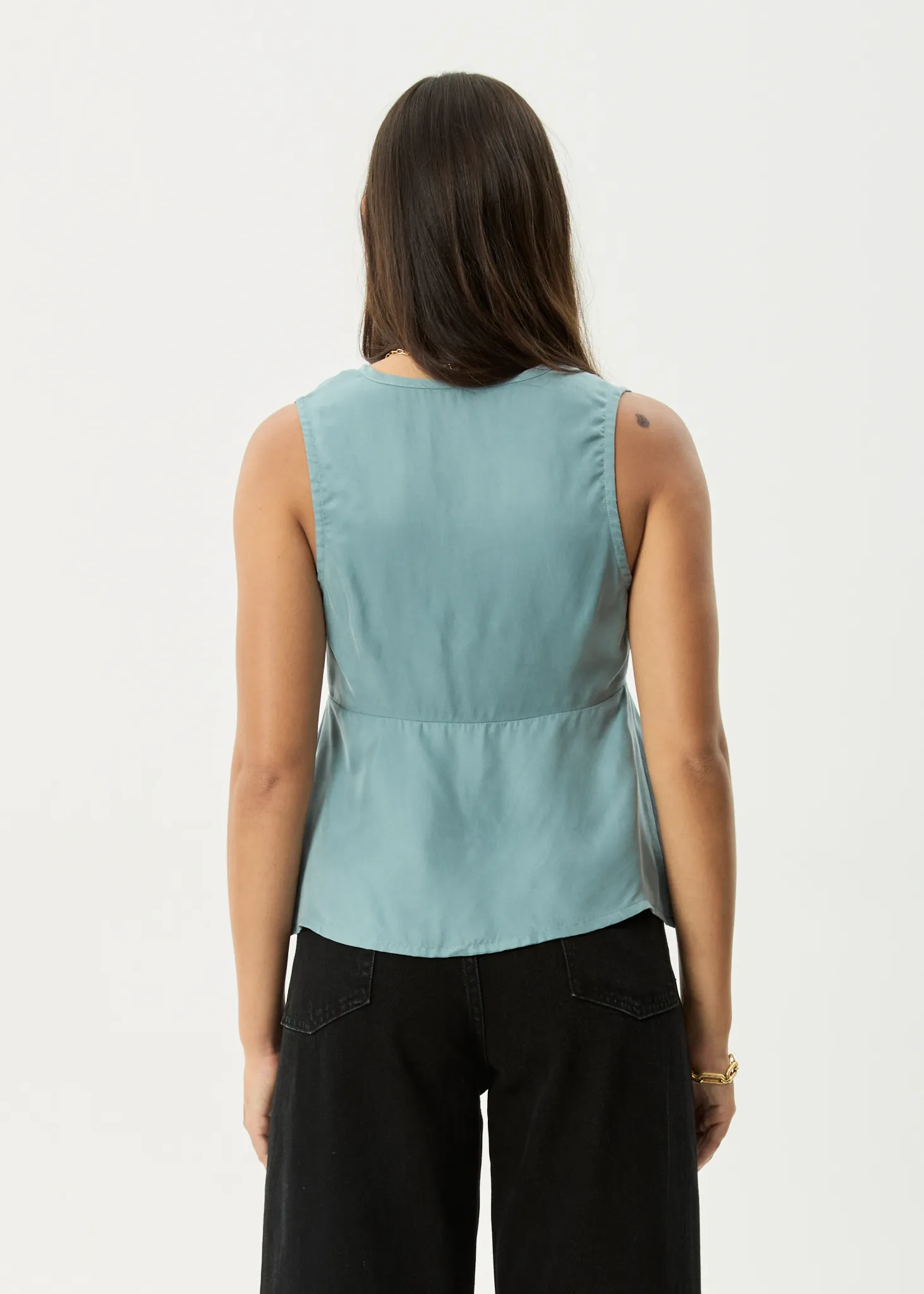 AFENDS Womens Delia - Cupro Top - Ether Blue sold by Afends product image thumbnail 5