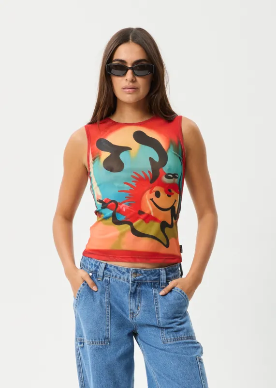 AFENDS Womens Apocalypso - Sheer Tank - Multi sold by Afends