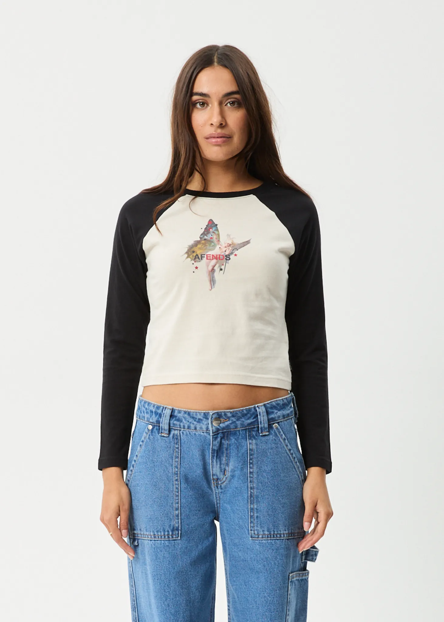 AFENDS Womens Pixie - Long Sleeve Tee - Moonbeam sold by Afends