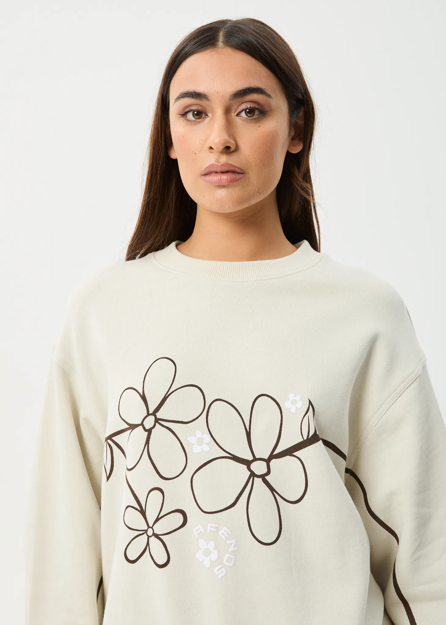 AFENDS Womens Tranquil - Crew Neck Jumper - Moonbeam sold by Afends product image thumbnail 2