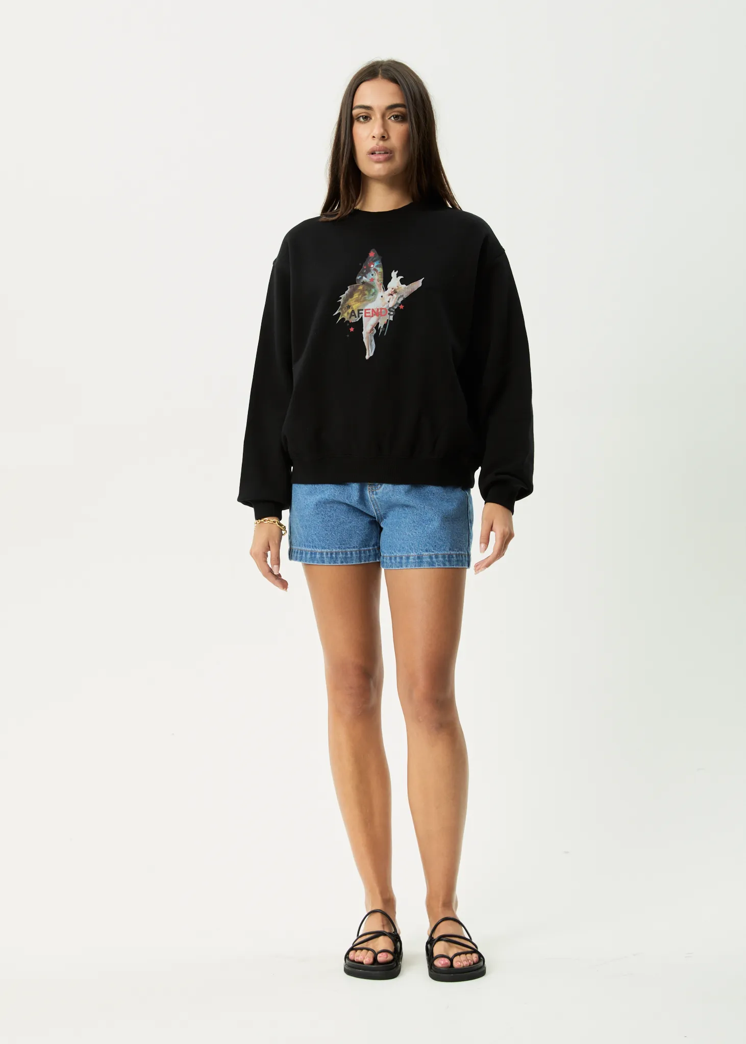 AFENDS Womens Pixie - Crew Neck Jumper - Black sold by Afends product image thumbnail 5