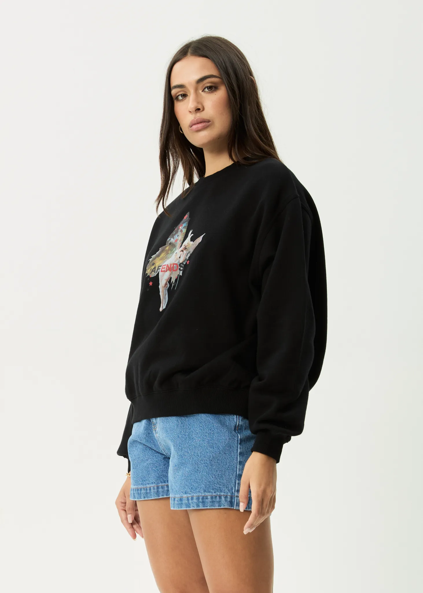 AFENDS Womens Pixie - Crew Neck Jumper - Black sold by Afends product image thumbnail 3